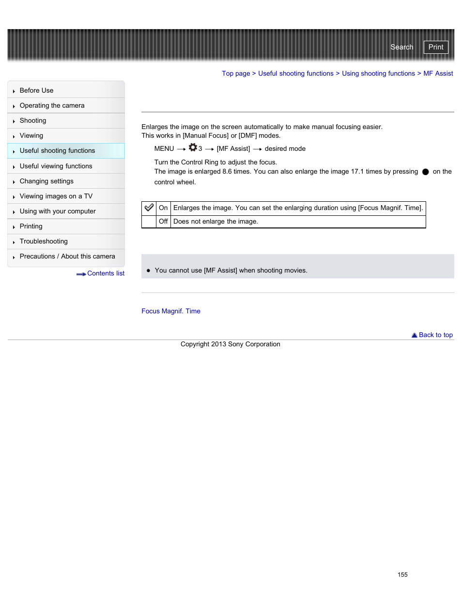 Mf assist, Cyber-shot user guide | Sony DSC-RX100M2 User Manual | Page 164 / 269
