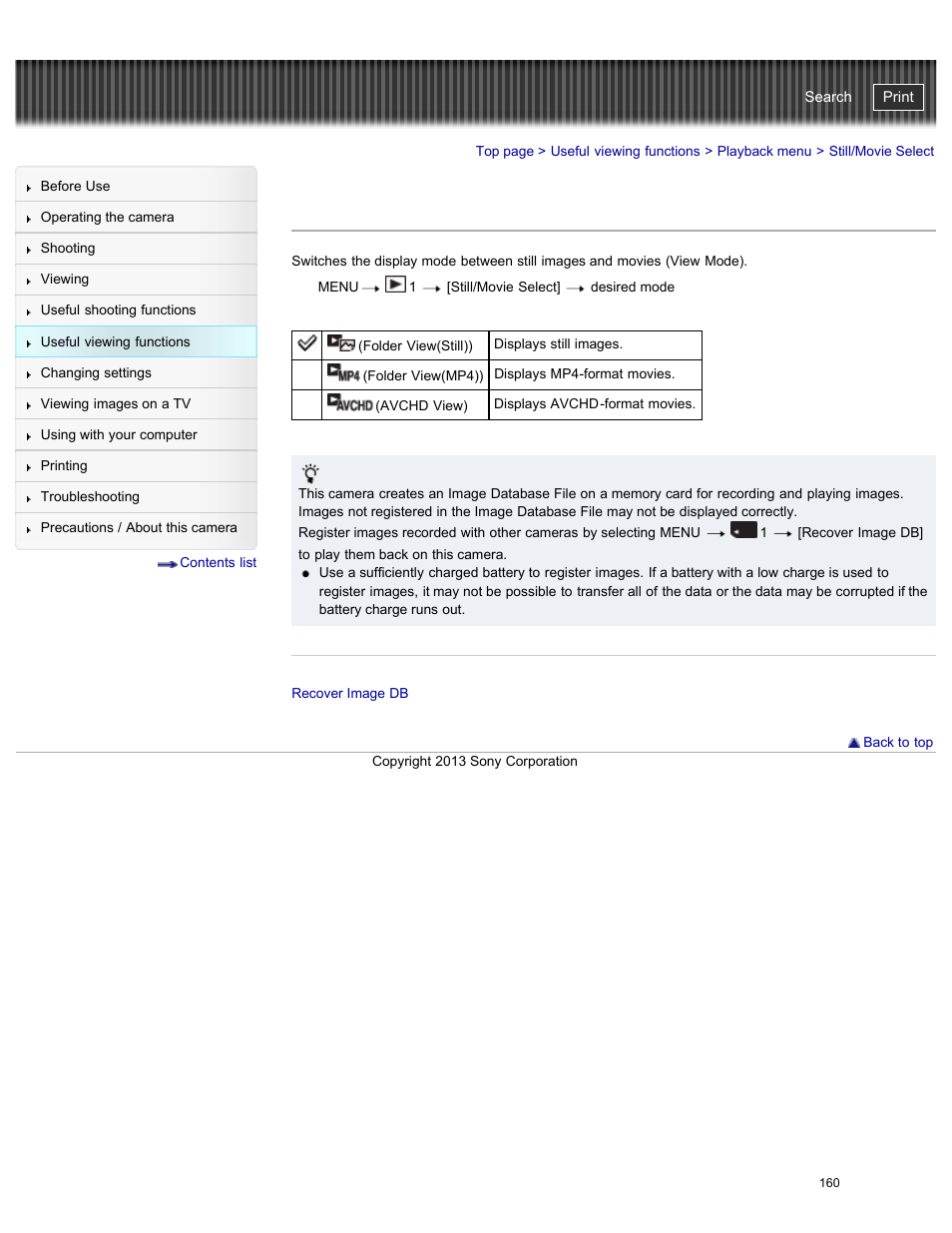 Still/movie select, Cyber-shot user guide | Sony DSC-RX100M2 User Manual | Page 169 / 269