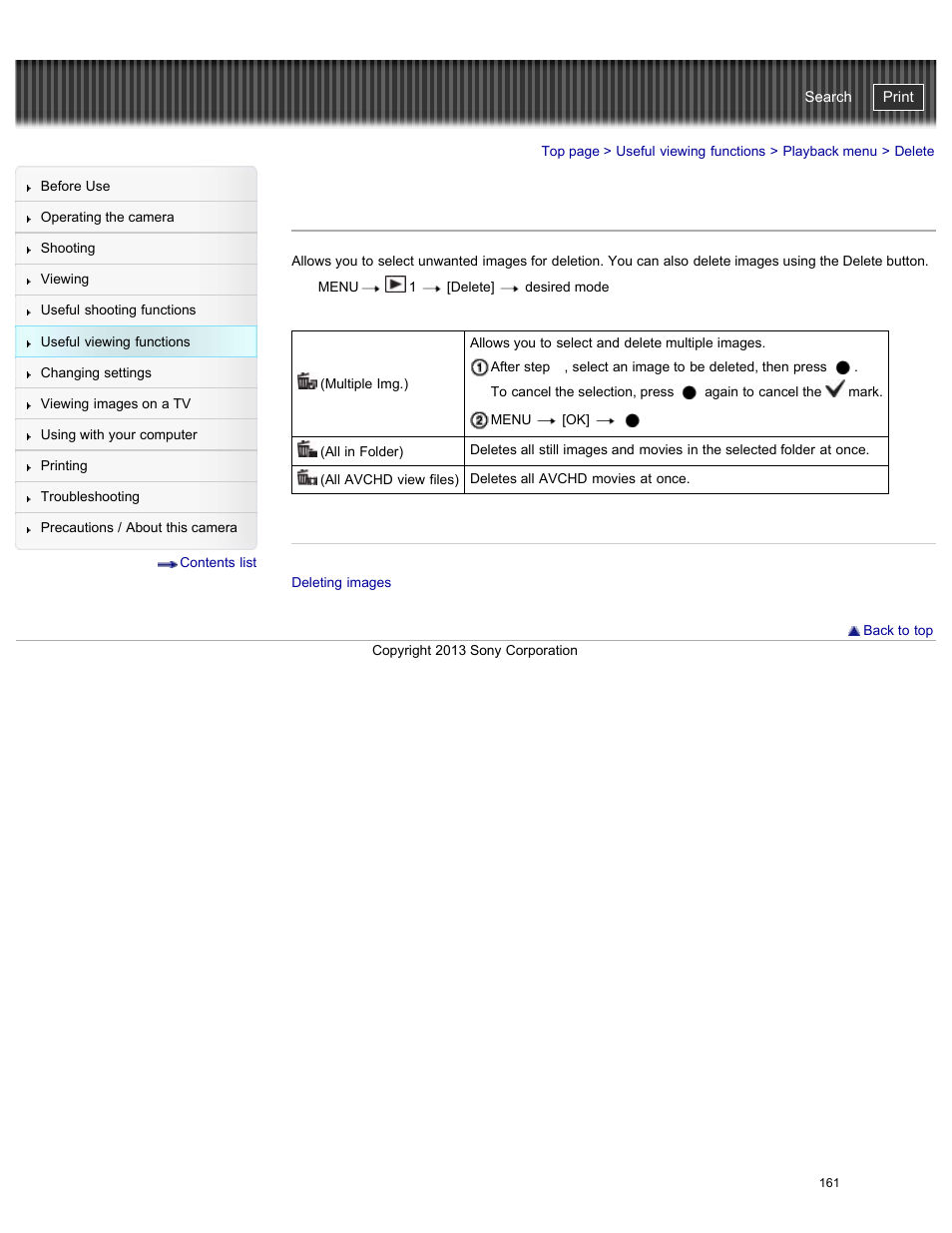 Delete, Details, Cyber-shot user guide | Sony DSC-RX100M2 User Manual | Page 170 / 269