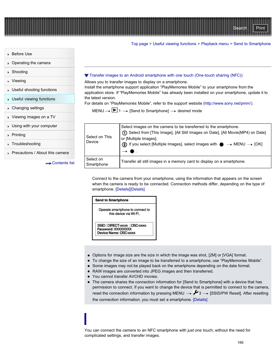 Send to smartphone, One-touchsharing (nfc)), Cyber-shot user guide | Sony DSC-RX100M2 User Manual | Page 175 / 269