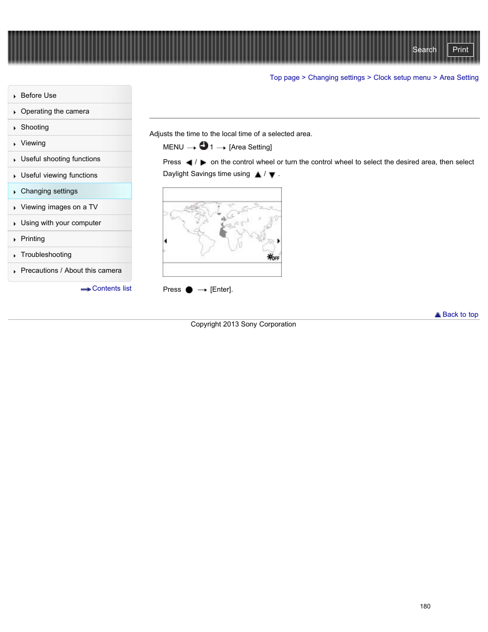 Area setting, Cyber-shot user guide | Sony DSC-RX100M2 User Manual | Page 189 / 269