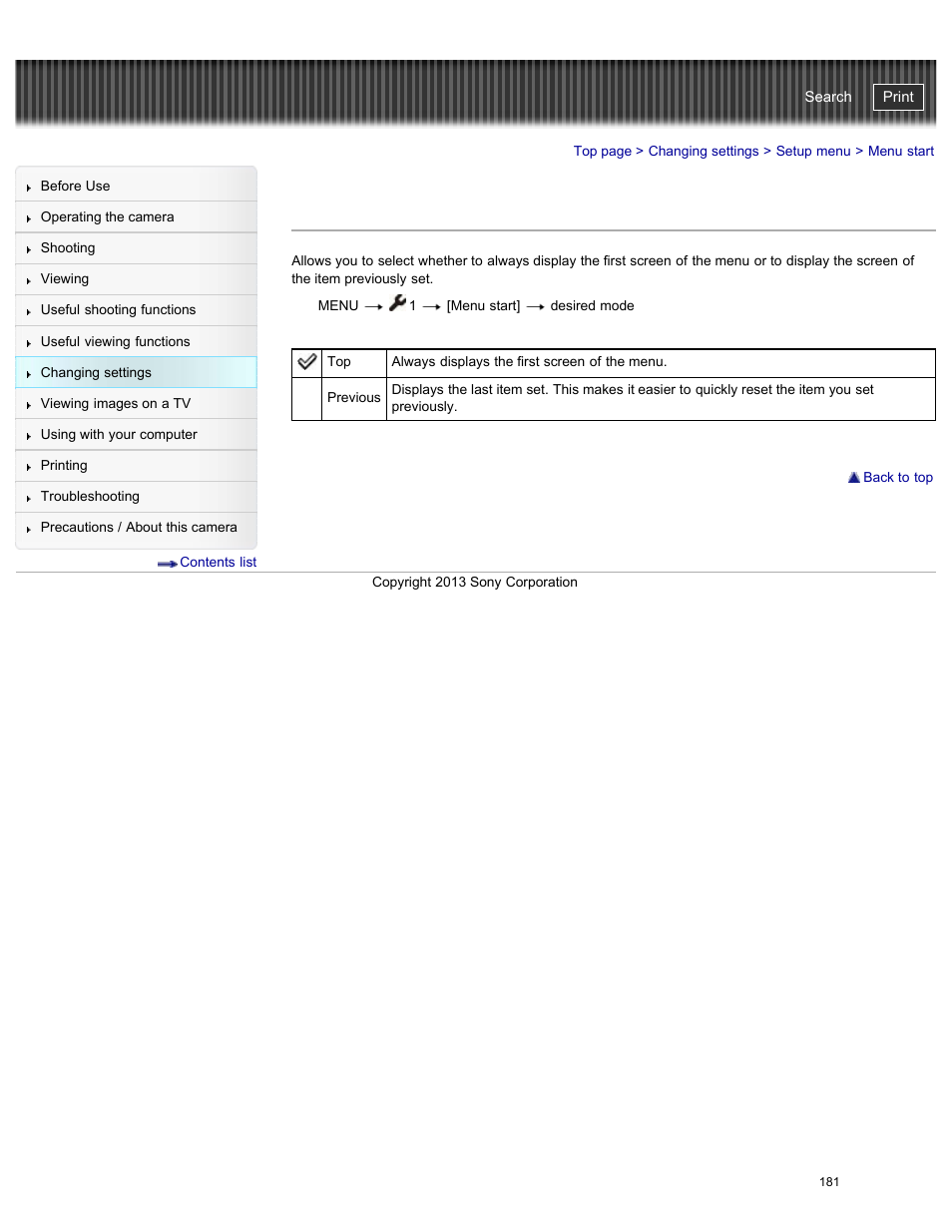 Menu start, Cyber-shot user guide | Sony DSC-RX100M2 User Manual | Page 190 / 269