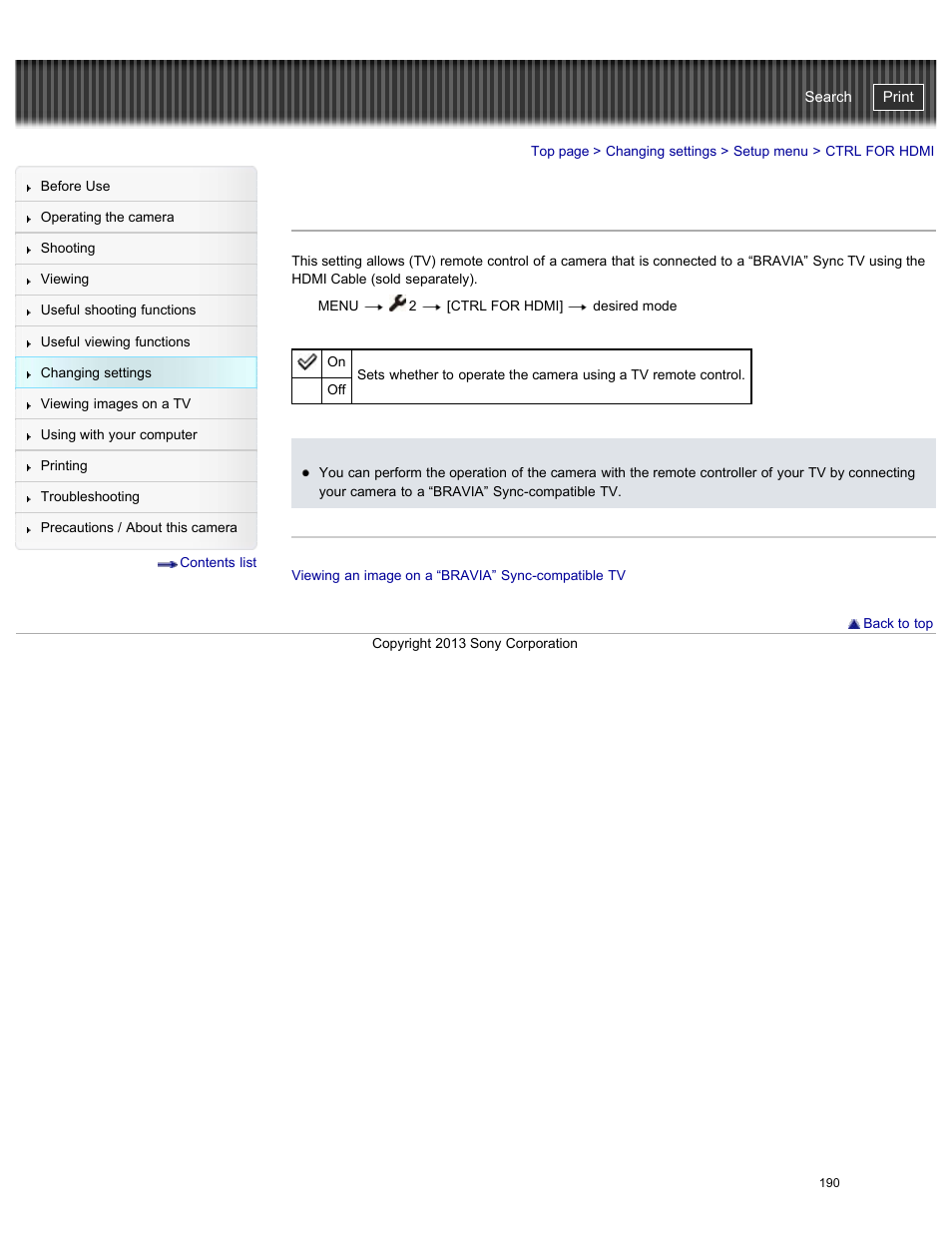Ctrl for hdmi, Cyber-shot user guide | Sony DSC-RX100M2 User Manual | Page 199 / 269