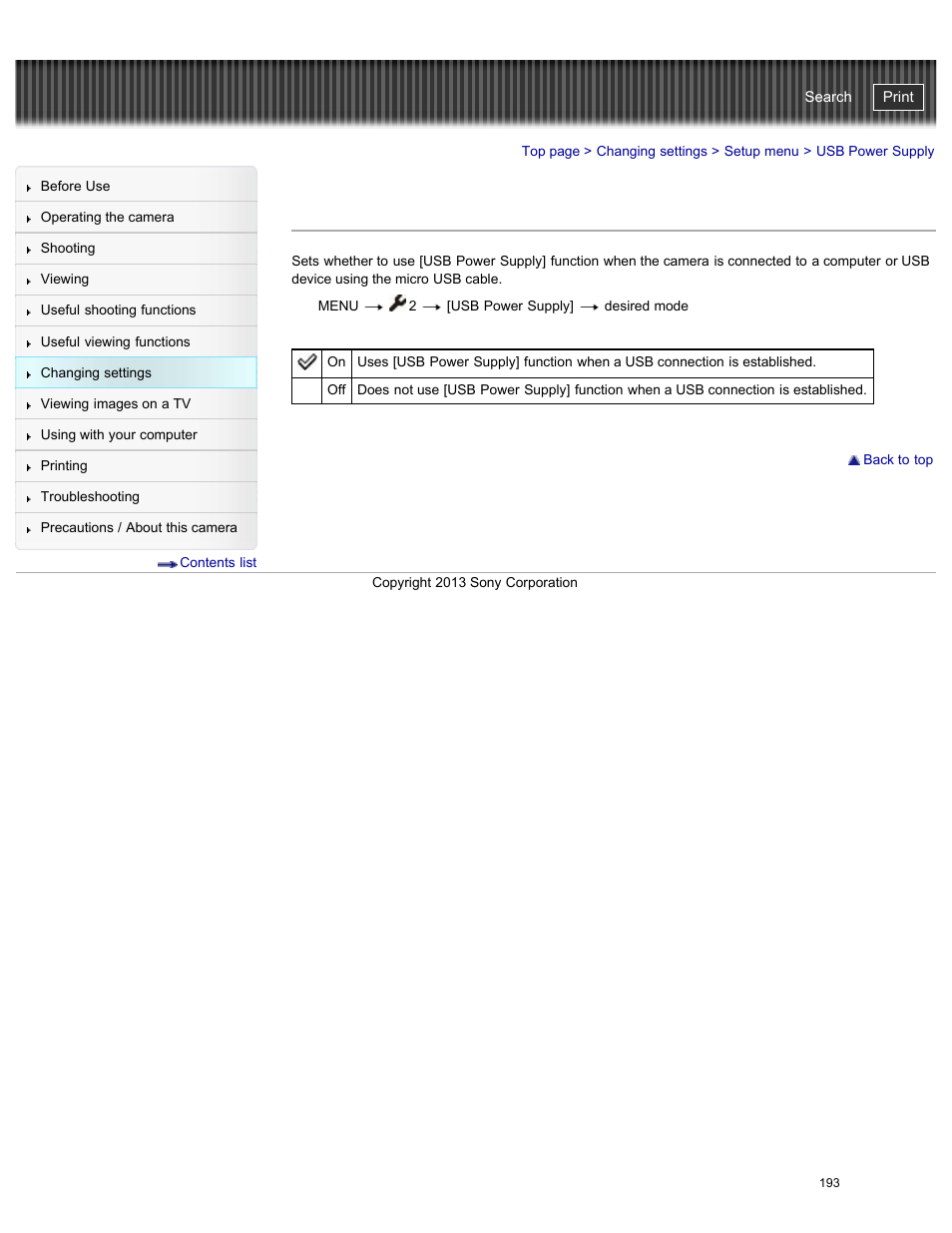 Usb power supply, Cyber-shot user guide | Sony DSC-RX100M2 User Manual | Page 202 / 269