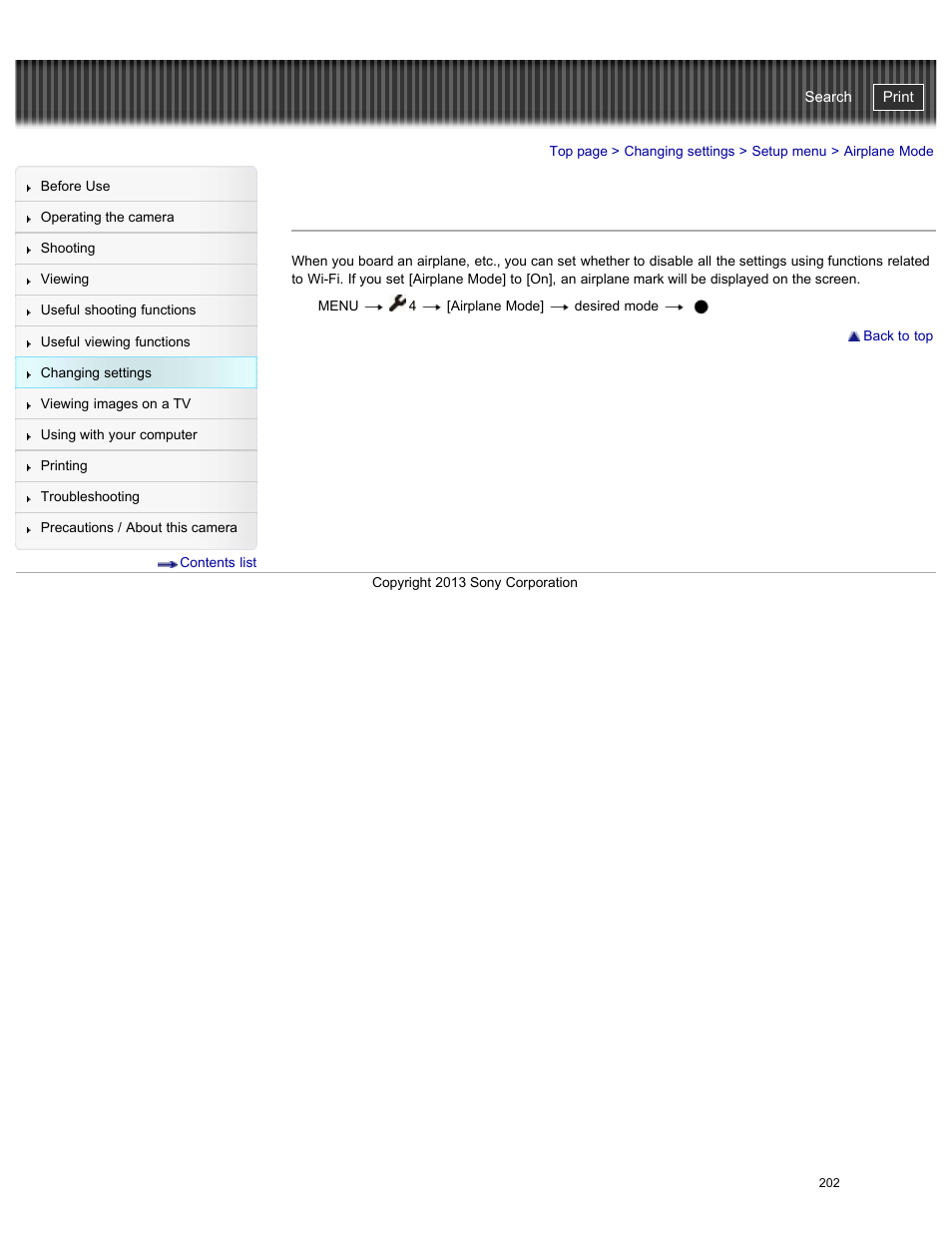 Airplane mode, Cyber-shot user guide | Sony DSC-RX100M2 User Manual | Page 211 / 269