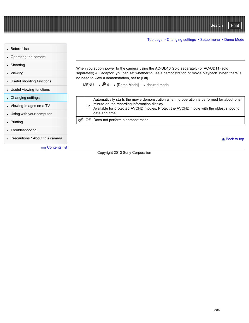 Demo mode, Cyber-shot user guide | Sony DSC-RX100M2 User Manual | Page 215 / 269