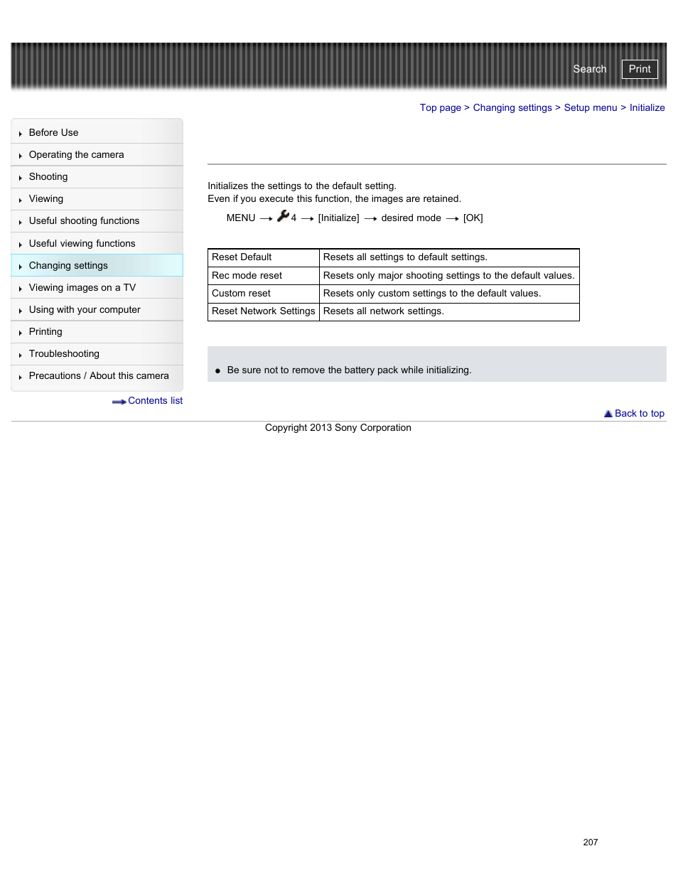 Initialize, Cyber-shot user guide | Sony DSC-RX100M2 User Manual | Page 216 / 269
