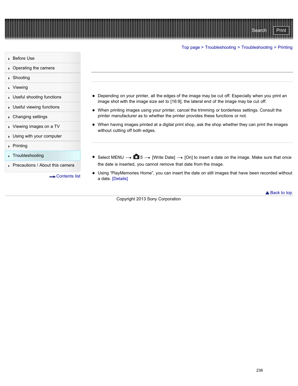 Printing, Cyber-shot user guide | Sony DSC-RX100M2 User Manual | Page 245 / 269