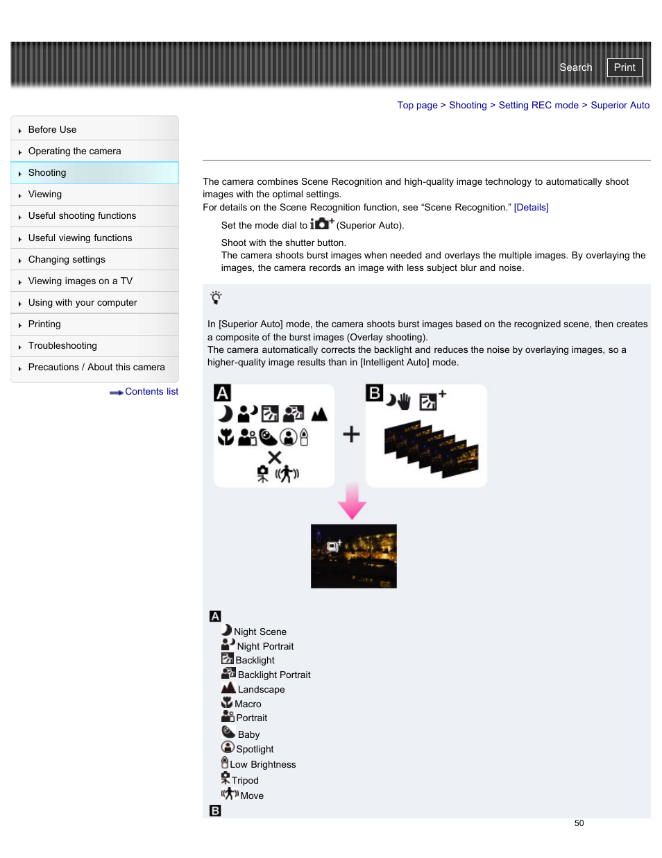 Superior auto, Cyber-shot user guide | Sony DSC-RX100M2 User Manual | Page 59 / 269