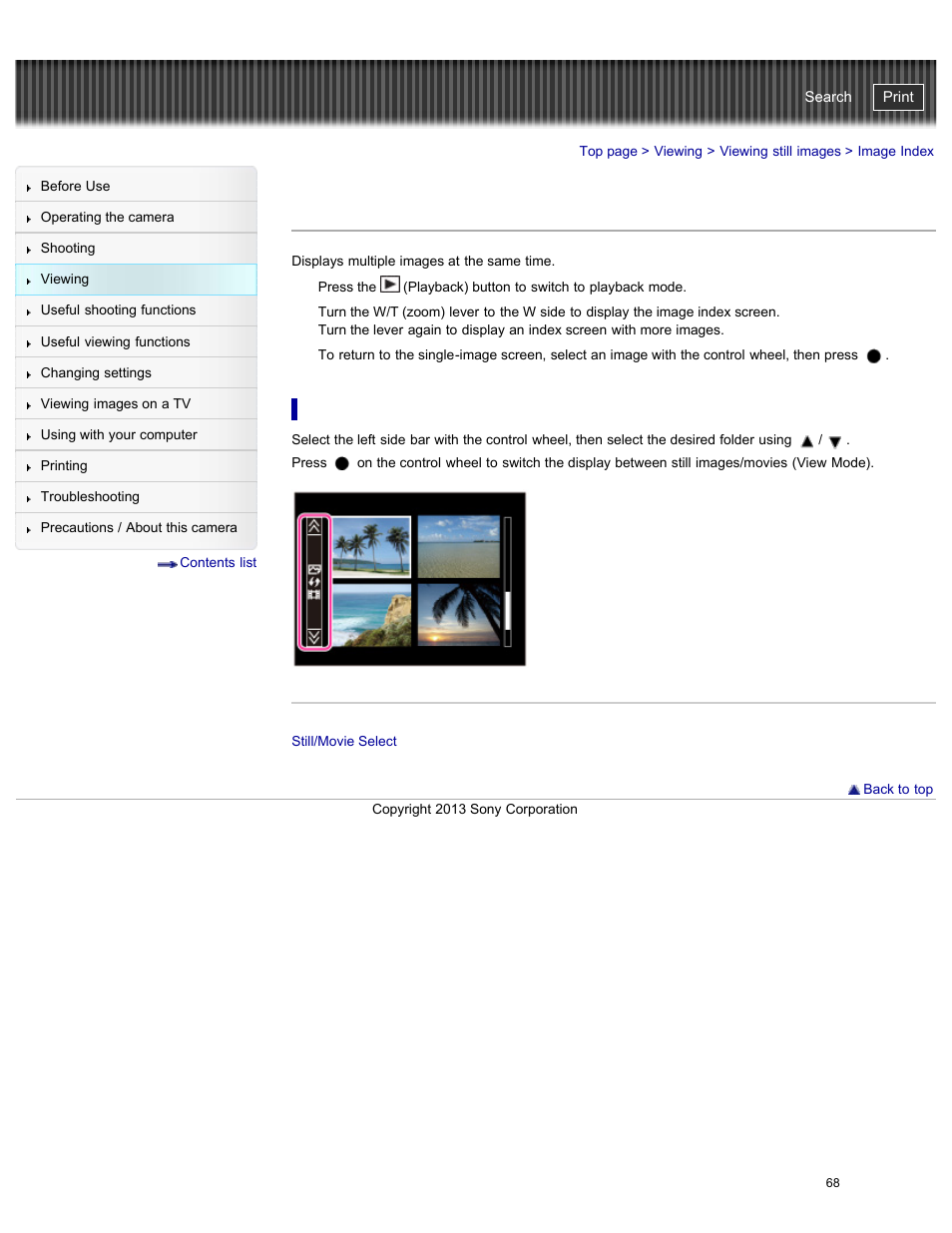 Image index, Cyber-shot user guide | Sony DSC-RX100M2 User Manual | Page 77 / 269