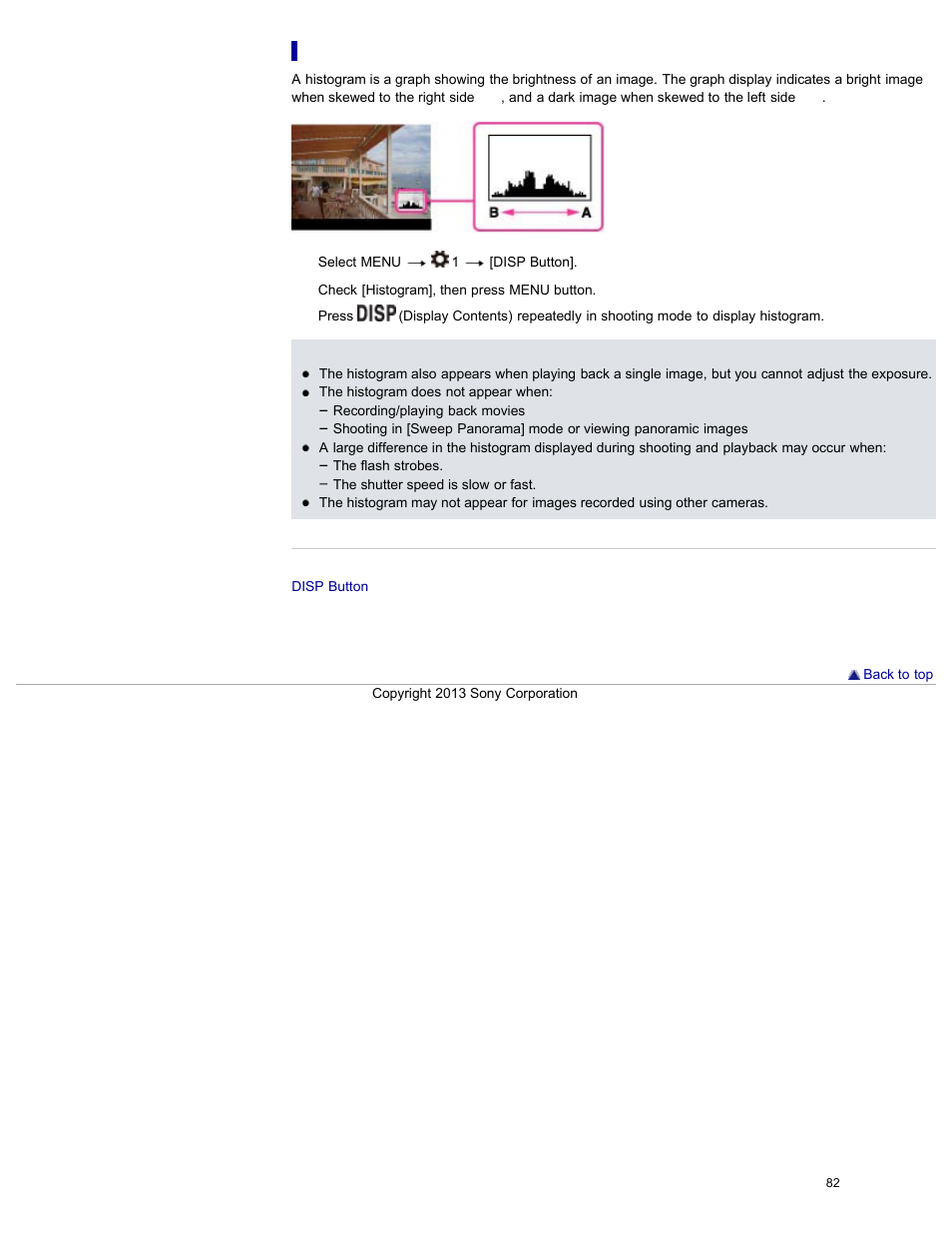 Displaying histogram | Sony DSC-RX100M2 User Manual | Page 91 / 269