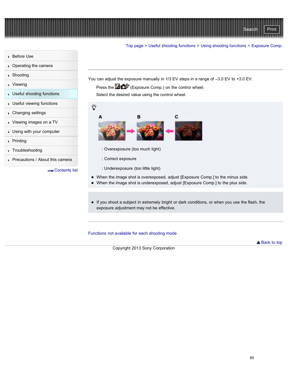 Exposure comp, Cyber-shot user guide | Sony DSC-RX100M2 User Manual | Page 94 / 269