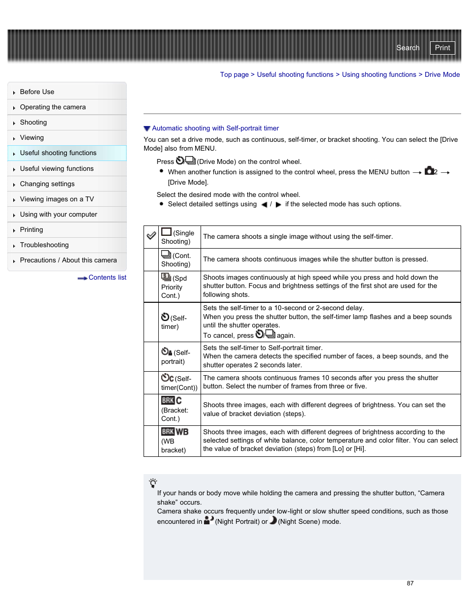 Drive mode, Cyber-shot user guide | Sony DSC-RX100M2 User Manual | Page 96 / 269