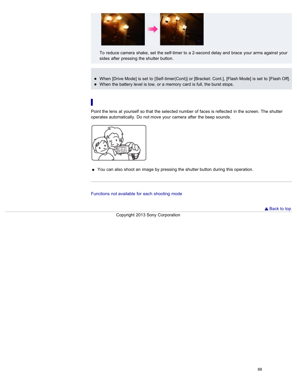 Automatic shooting with self-portrait timer | Sony DSC-RX100M2 User Manual | Page 97 / 269