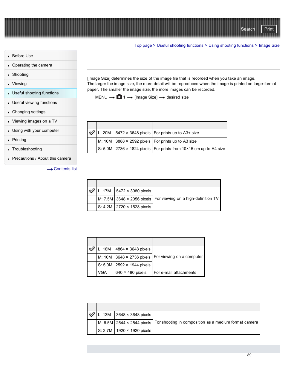 Image size, Details, Cyber-shot user guide | Sony DSC-RX100M2 User Manual | Page 98 / 269