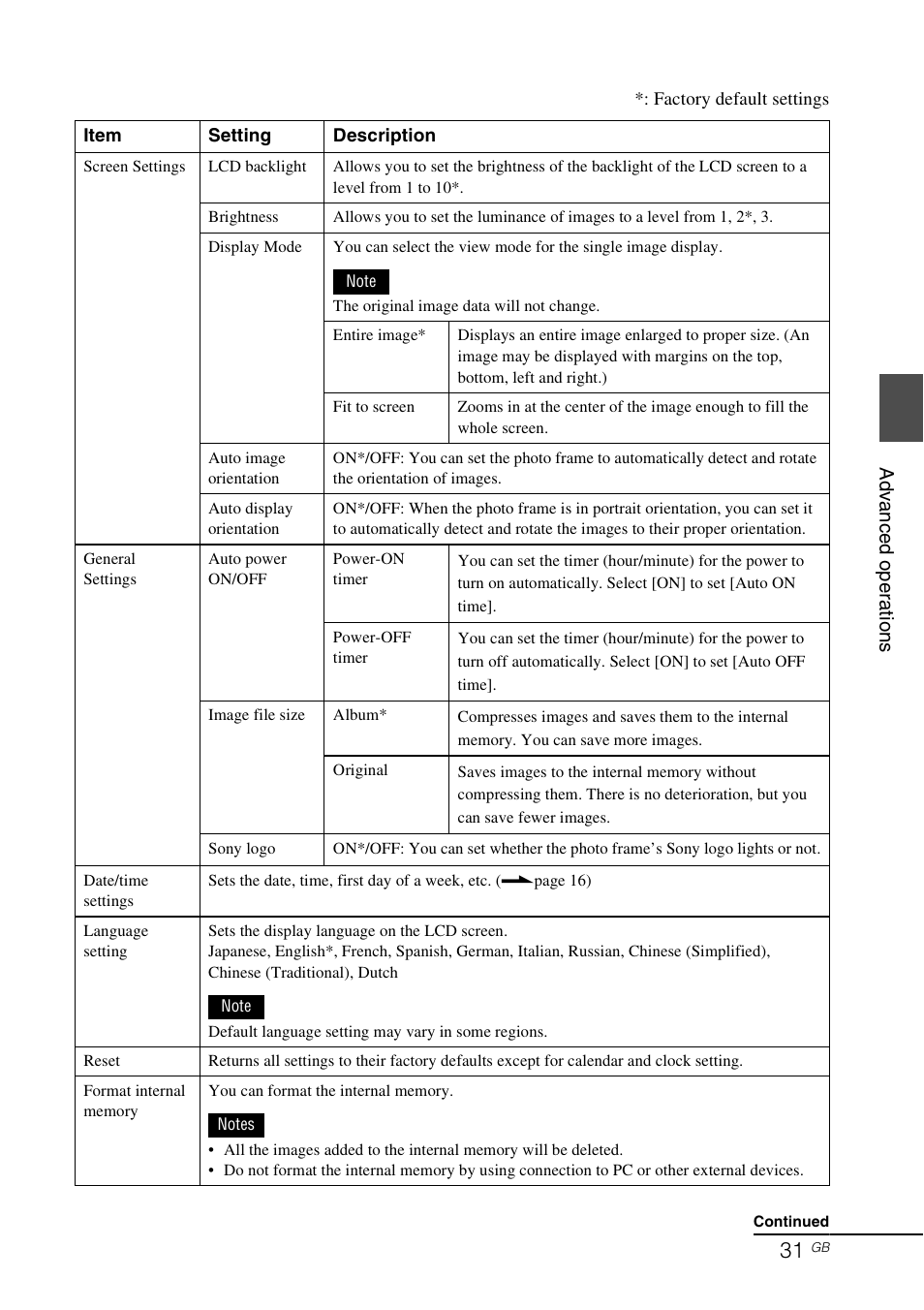 Sony DPF-D70 User Manual | Page 31 / 48