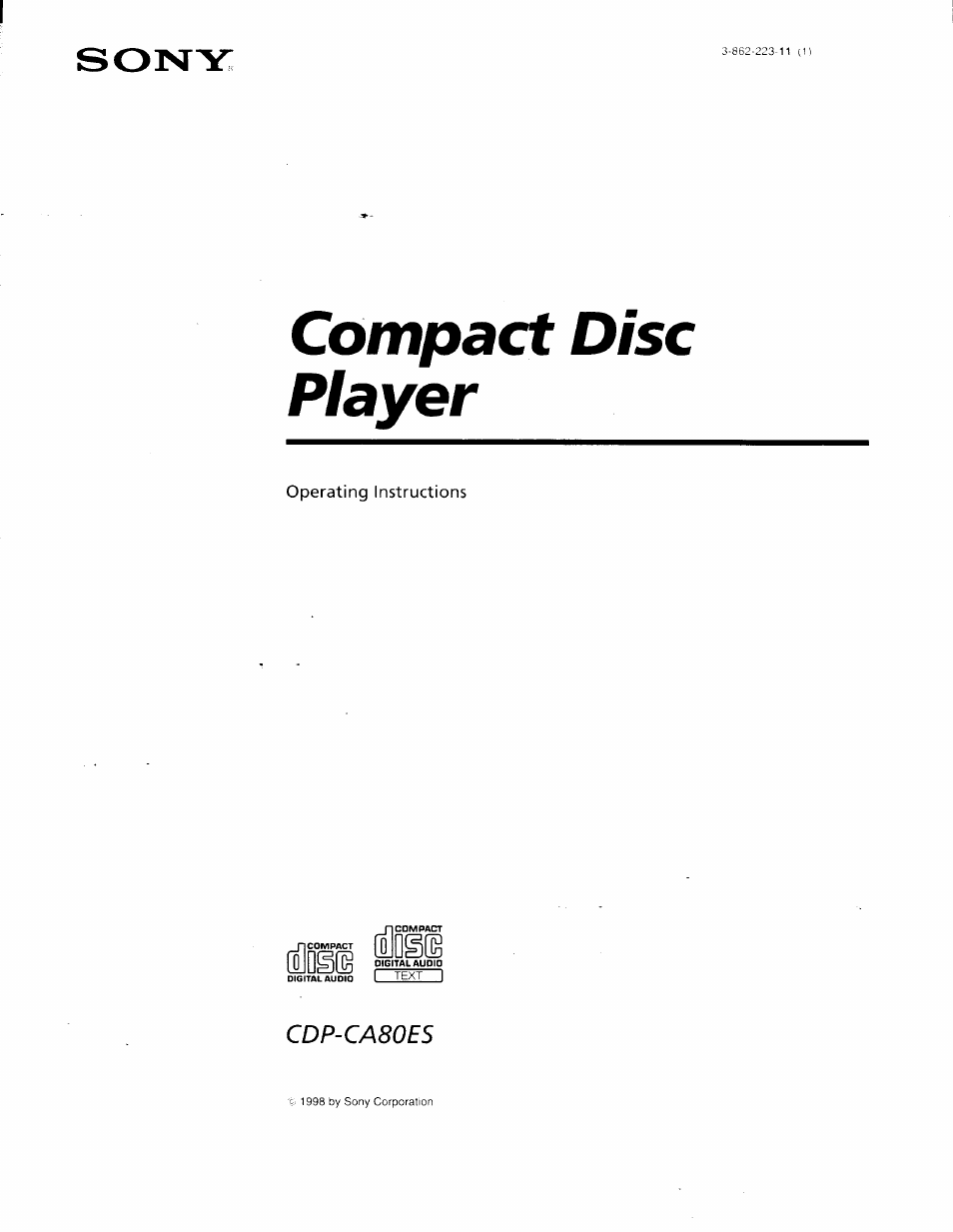 Sony CDP-CA80ES User Manual | 26 pages