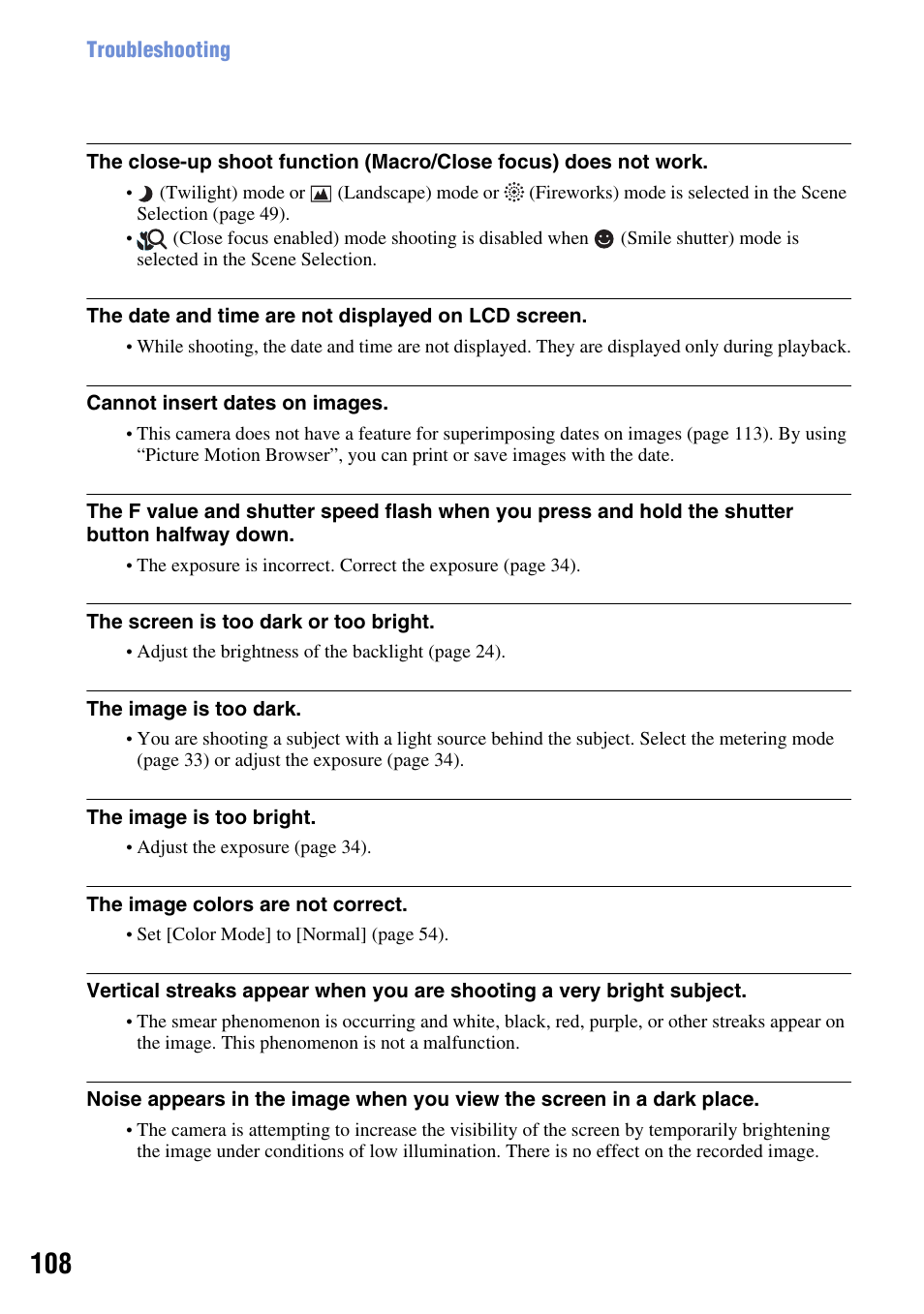 Sony DSC-T2 User Manual | Page 108 / 131