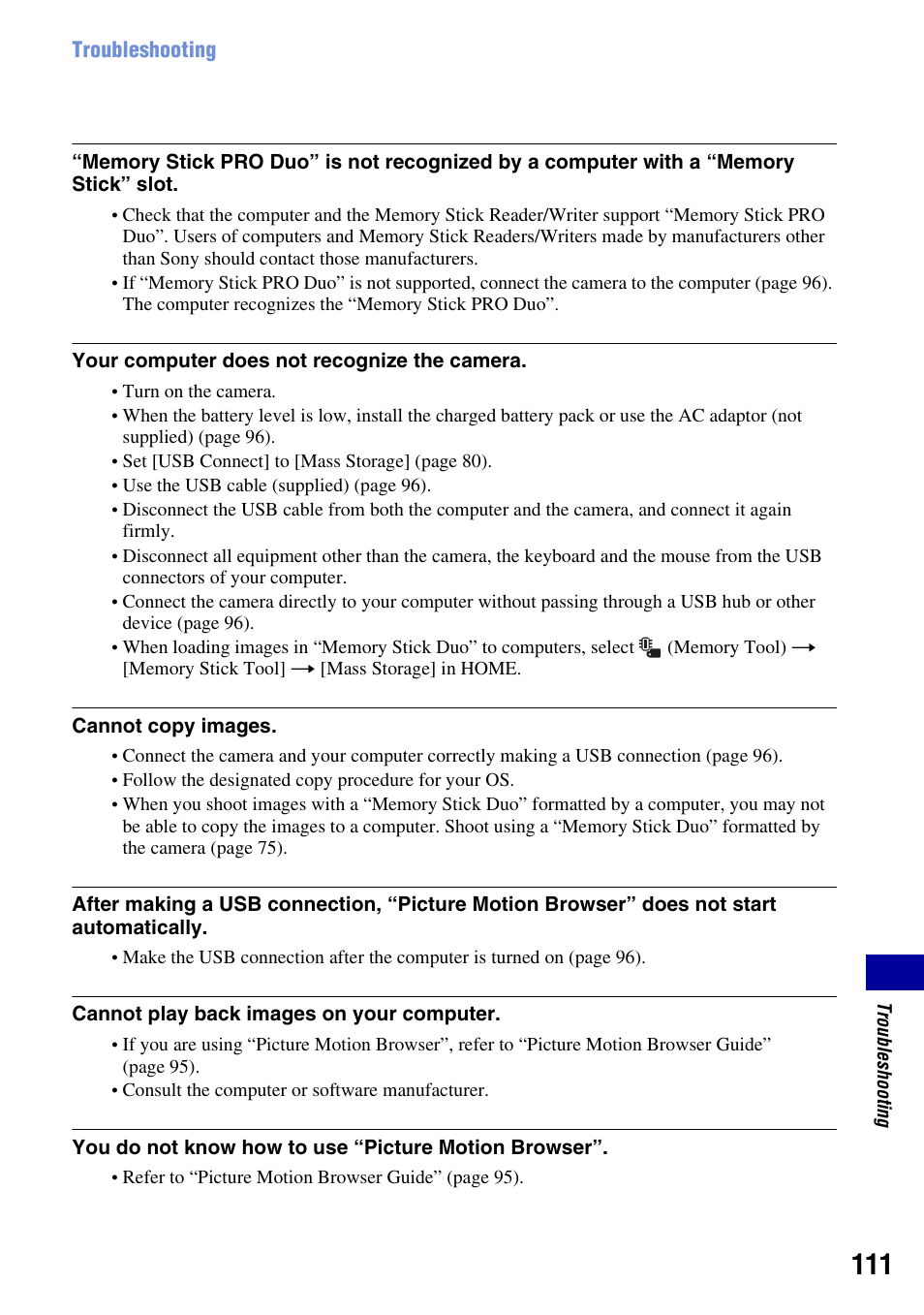 Sony DSC-T2 User Manual | Page 111 / 131