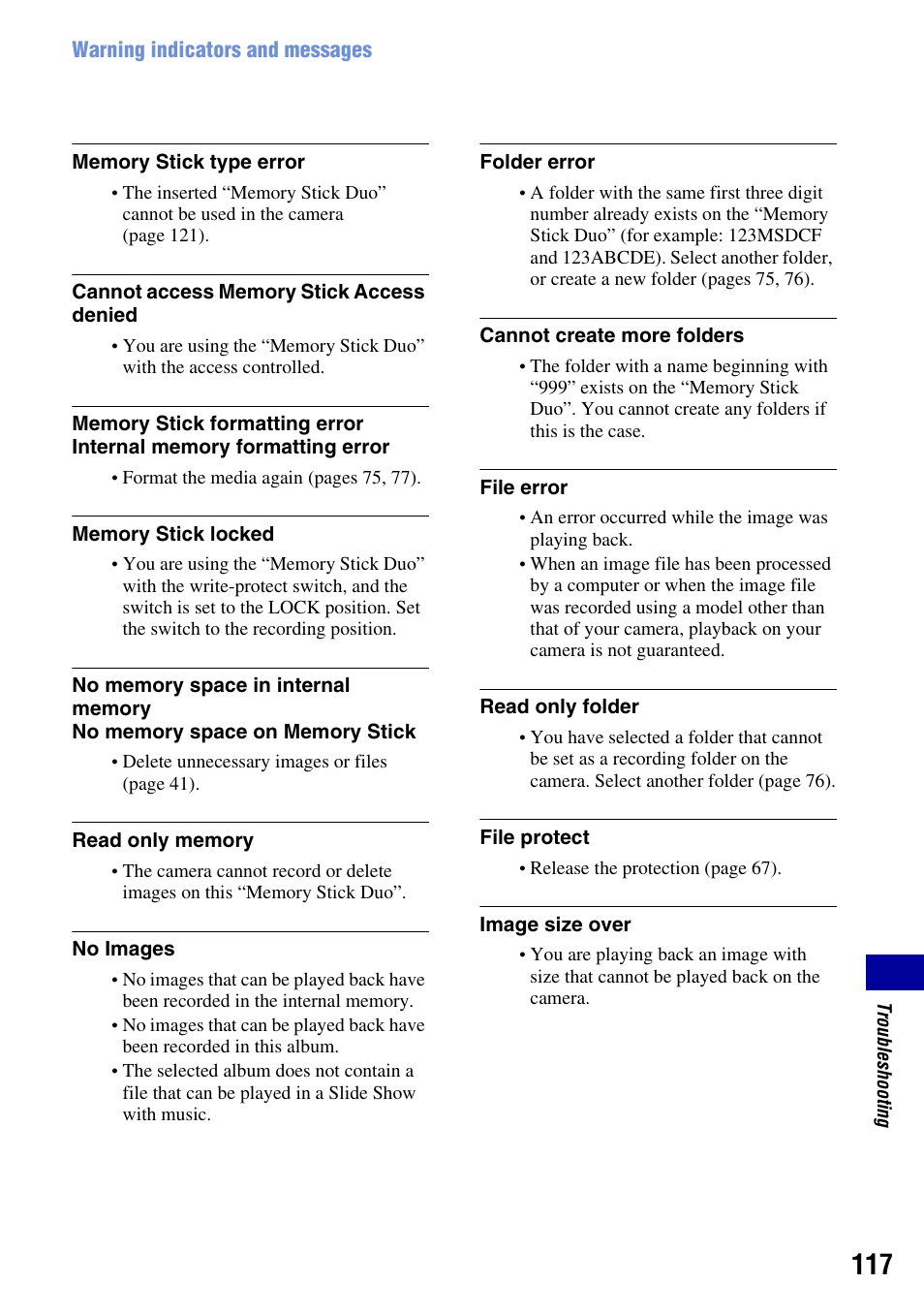 Sony DSC-T2 User Manual | Page 117 / 131