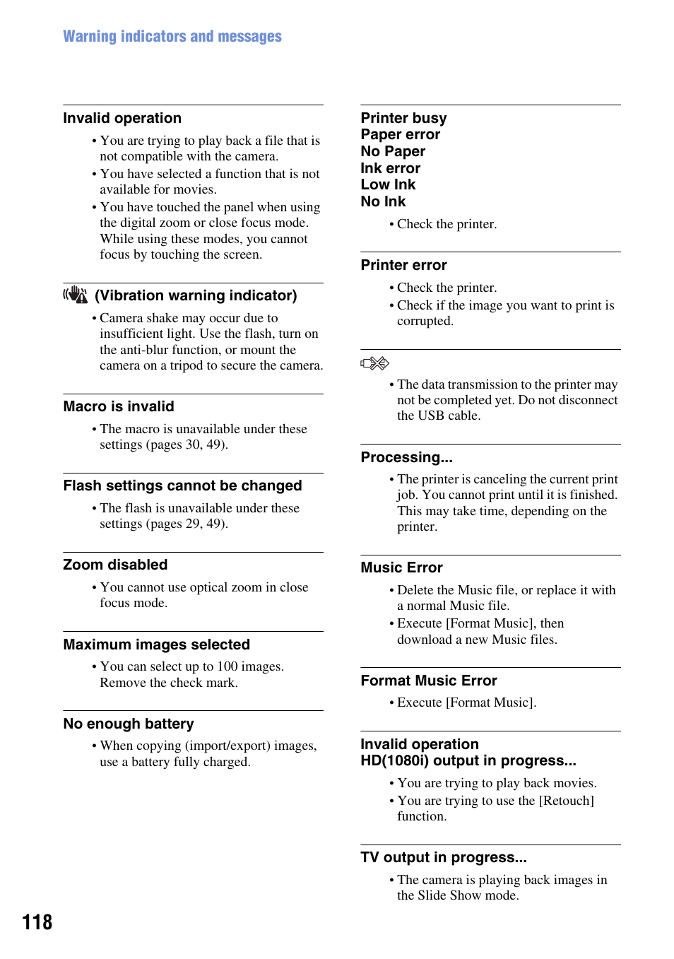 Sony DSC-T2 User Manual | Page 118 / 131