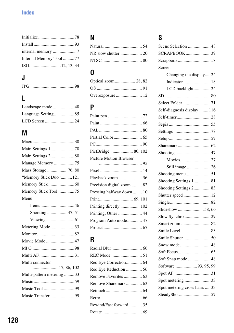 Sony DSC-T2 User Manual | Page 128 / 131