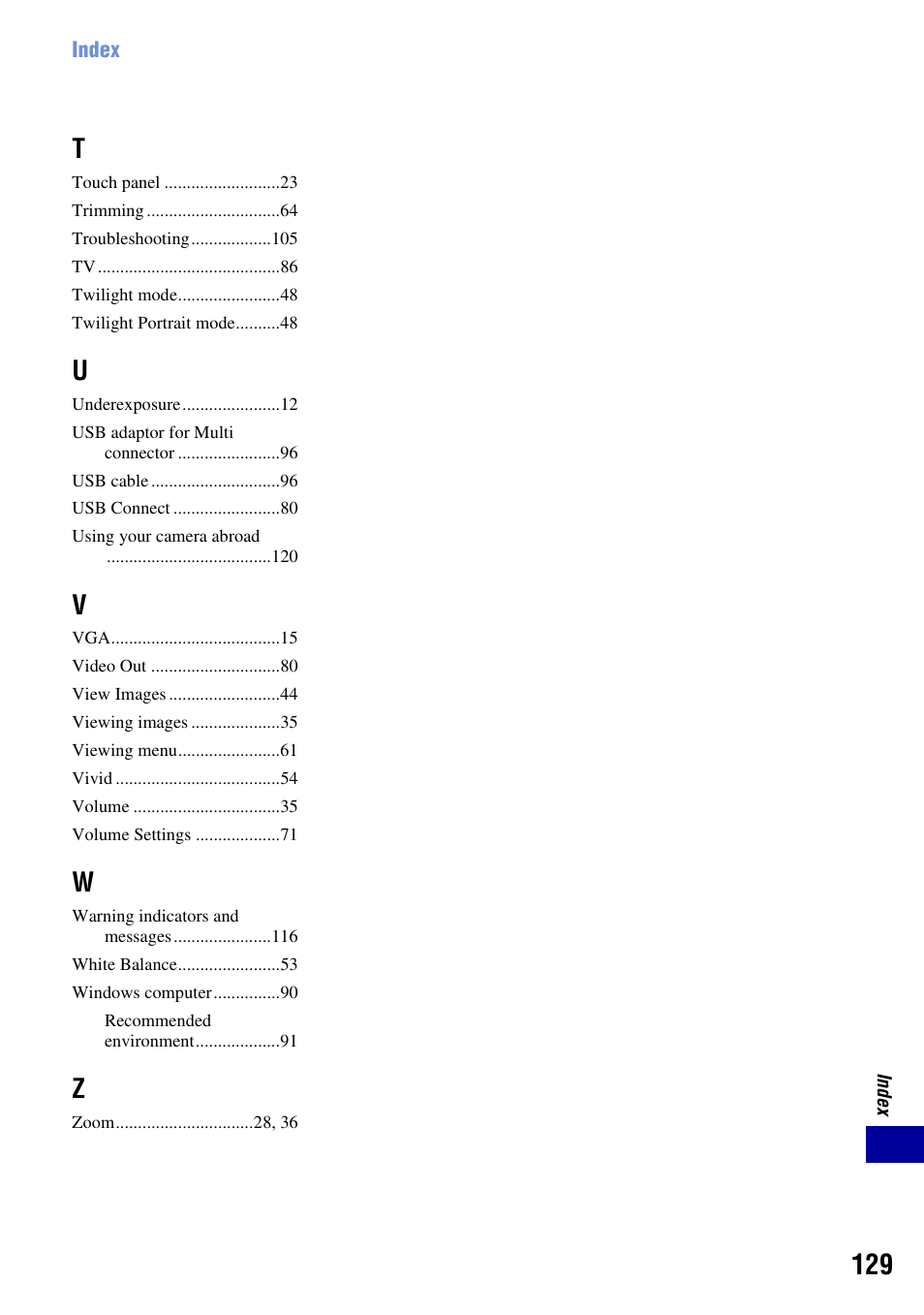 Sony DSC-T2 User Manual | Page 129 / 131