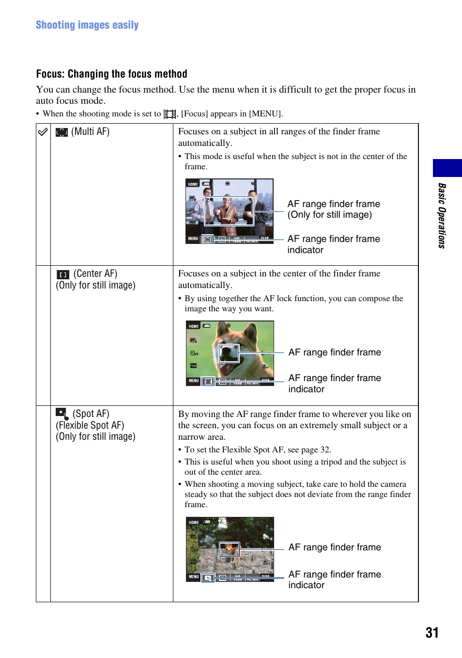 E (31) | Sony DSC-T2 User Manual | Page 31 / 131