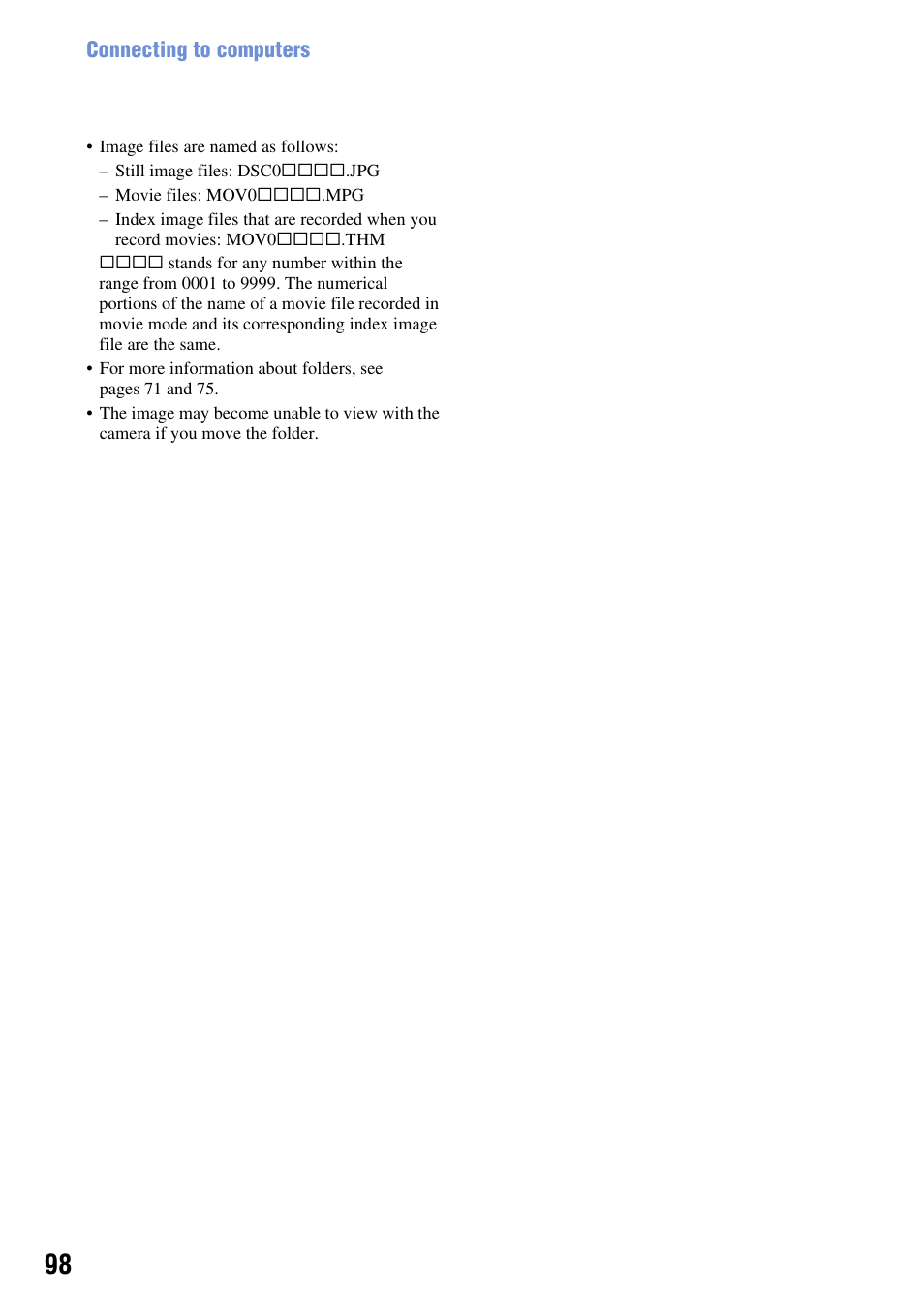 Sony DSC-T2 User Manual | Page 98 / 131