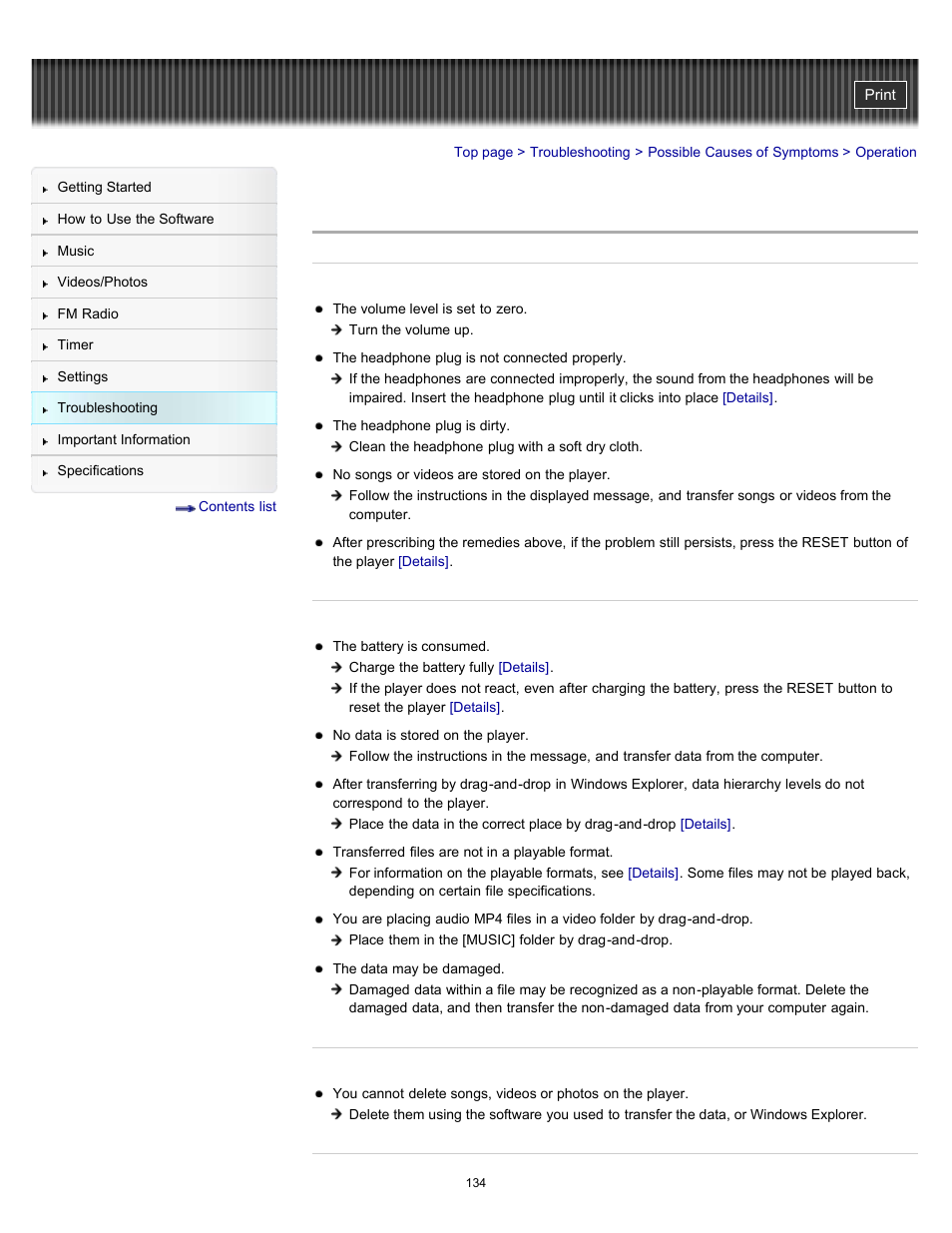 Operation | Sony NWZ-E364BLK User Manual | Page 134 / 172