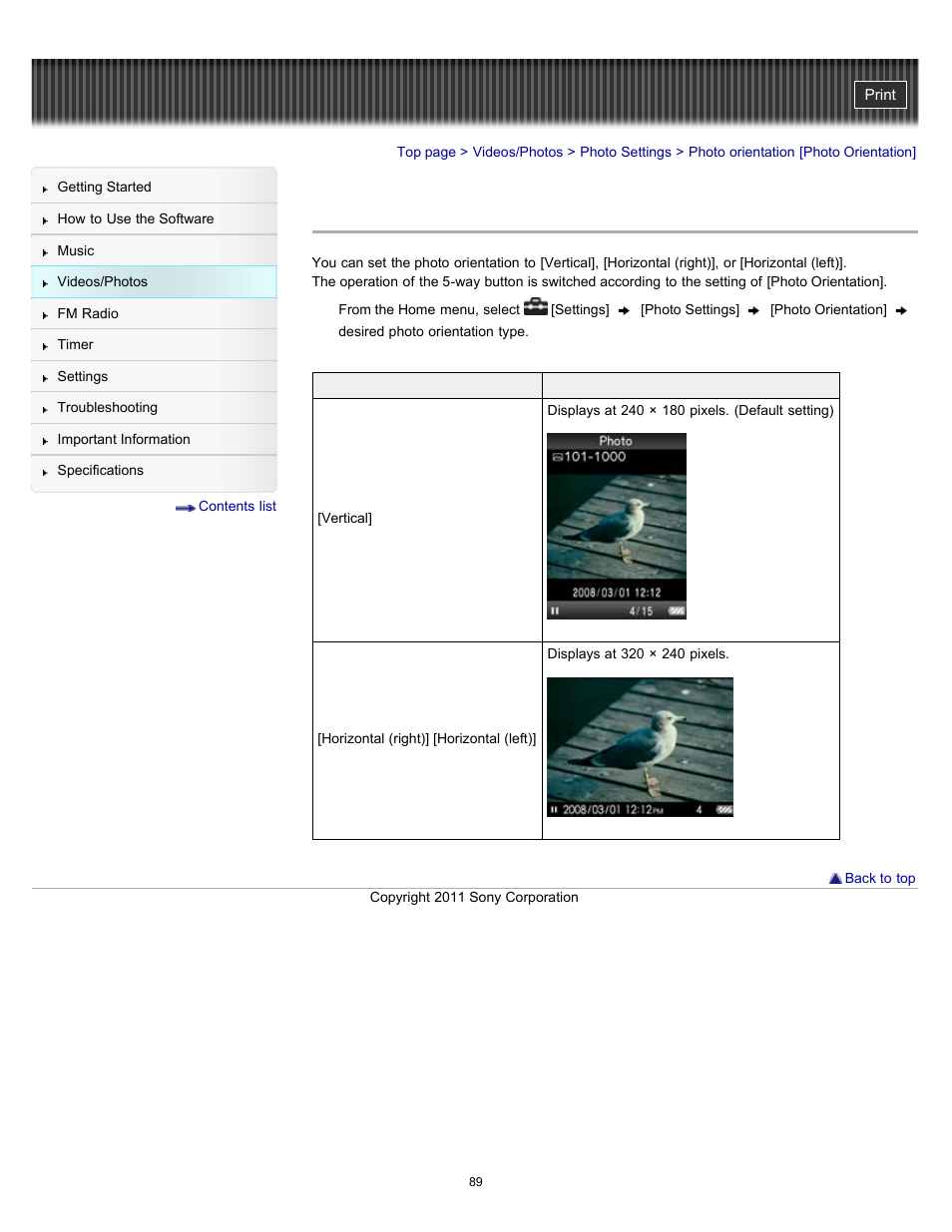 Photo orientation [photo orientation, Details | Sony NWZ-E364BLK User Manual | Page 89 / 172