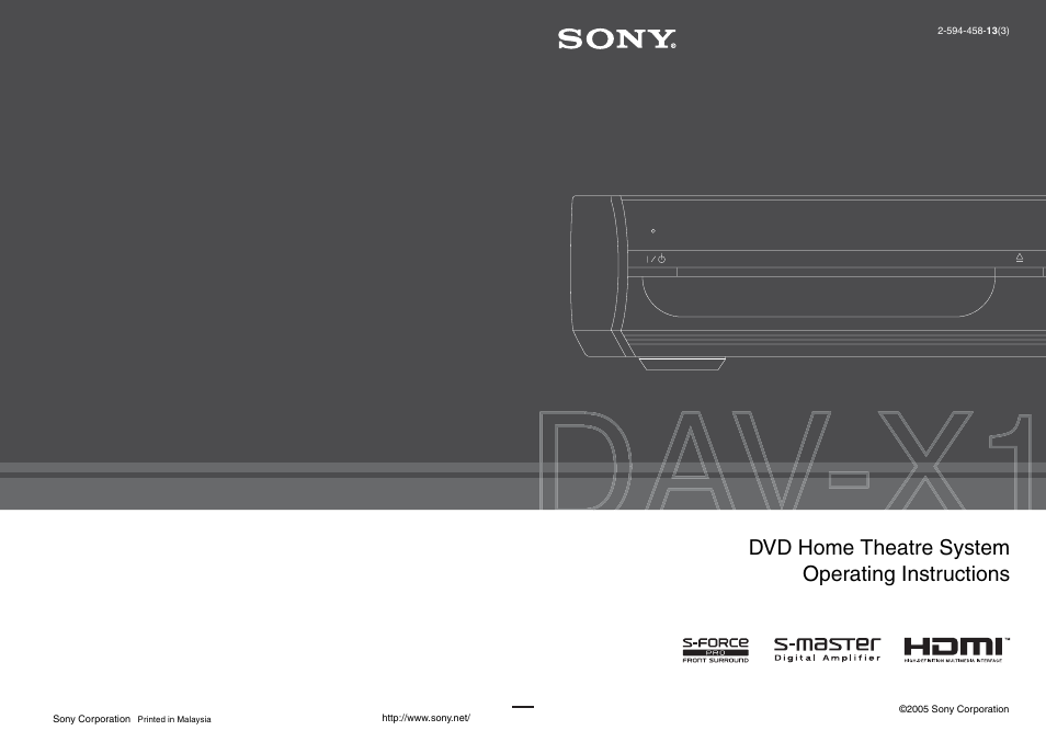 Sony DAV-X1 User Manual | 99 pages