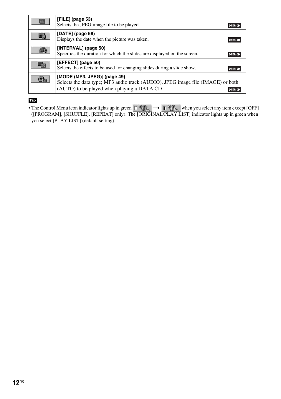 Sony DAV-X1 User Manual | Page 12 / 99