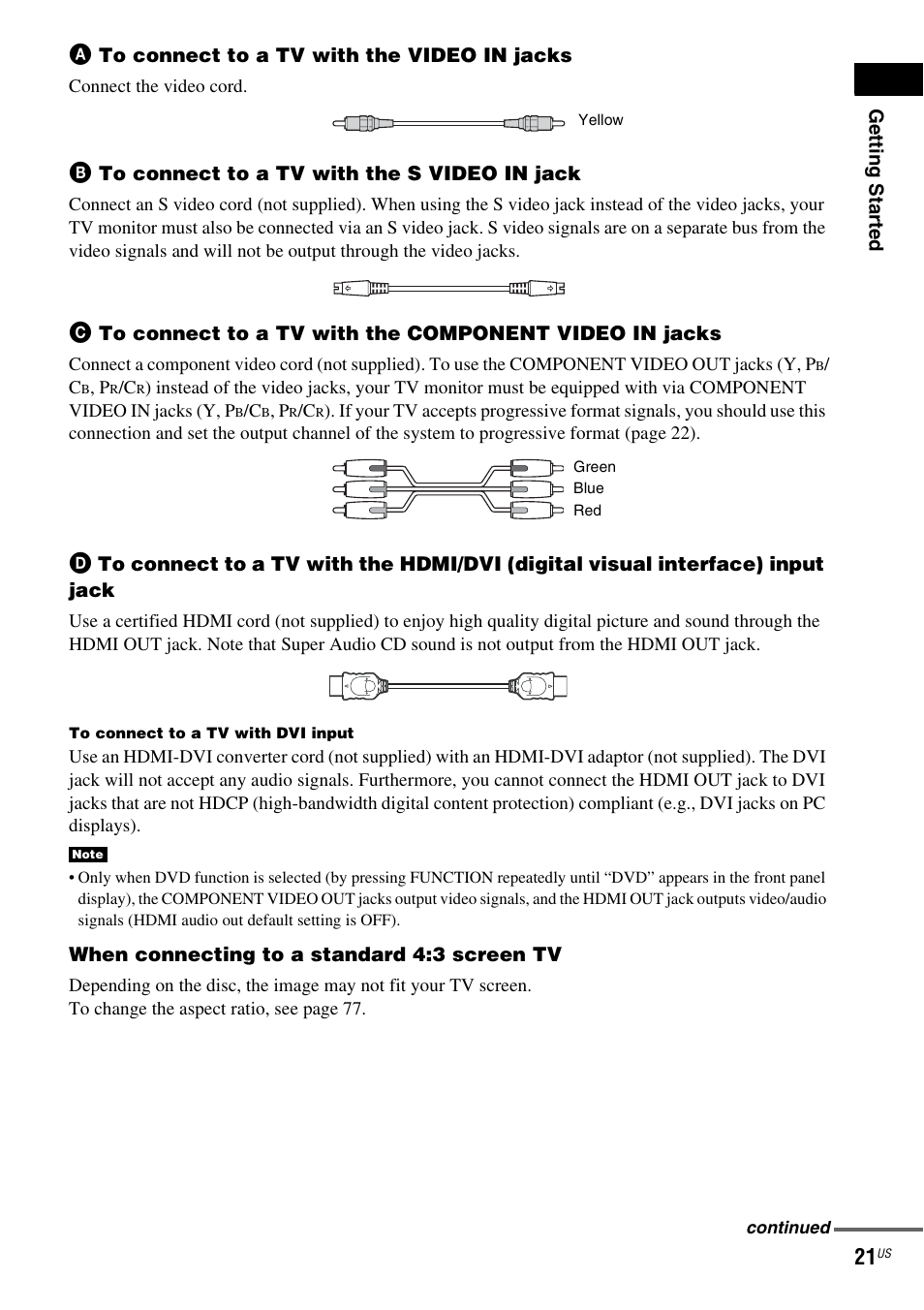 Sony DAV-X1 User Manual | Page 21 / 99