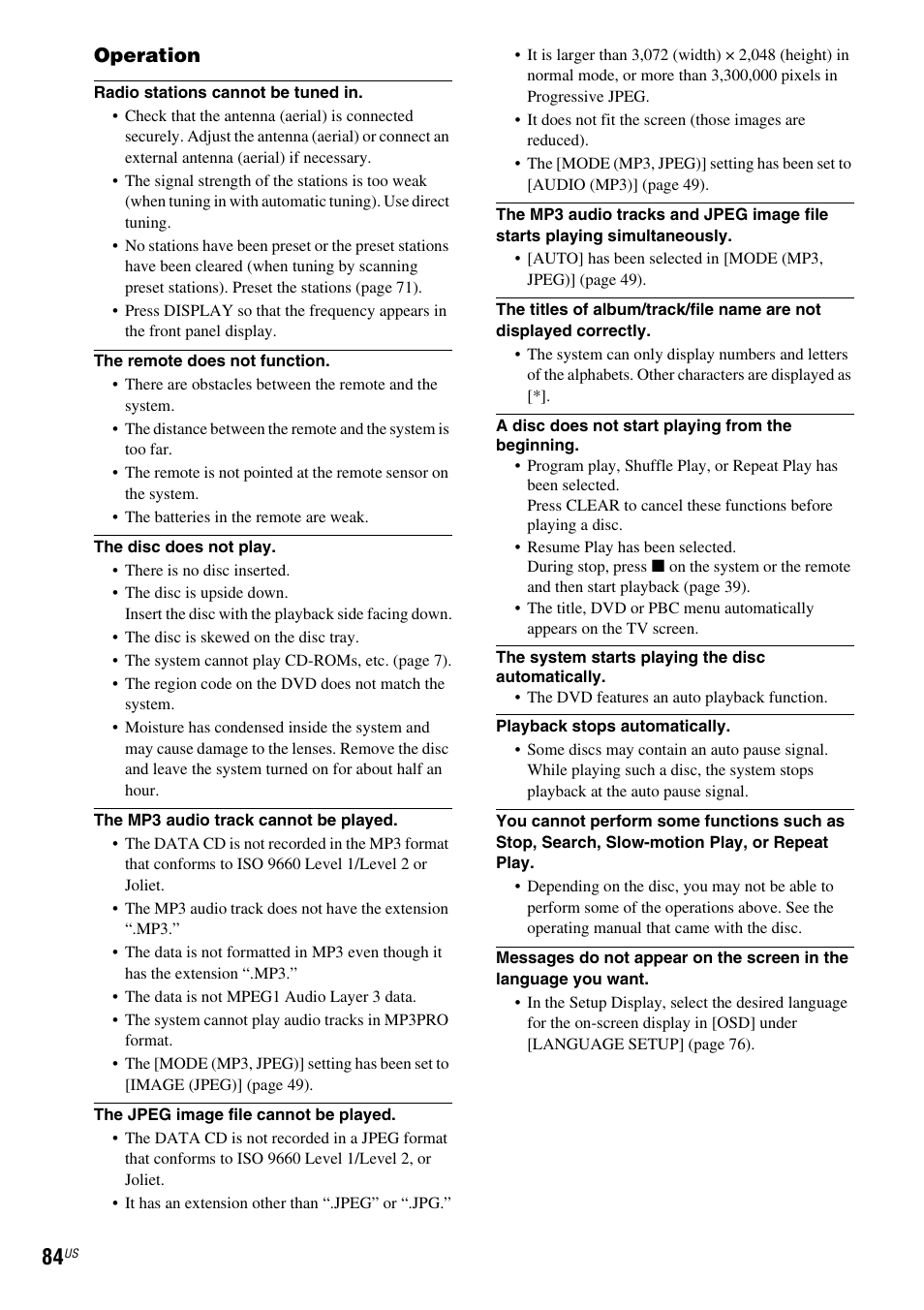 Sony DAV-X1 User Manual | Page 84 / 99