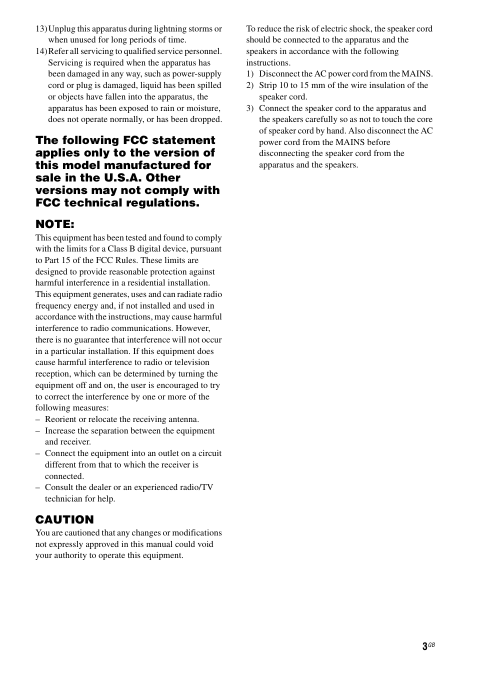 Caution | Sony STR-DA6400ES User Manual | Page 3 / 175