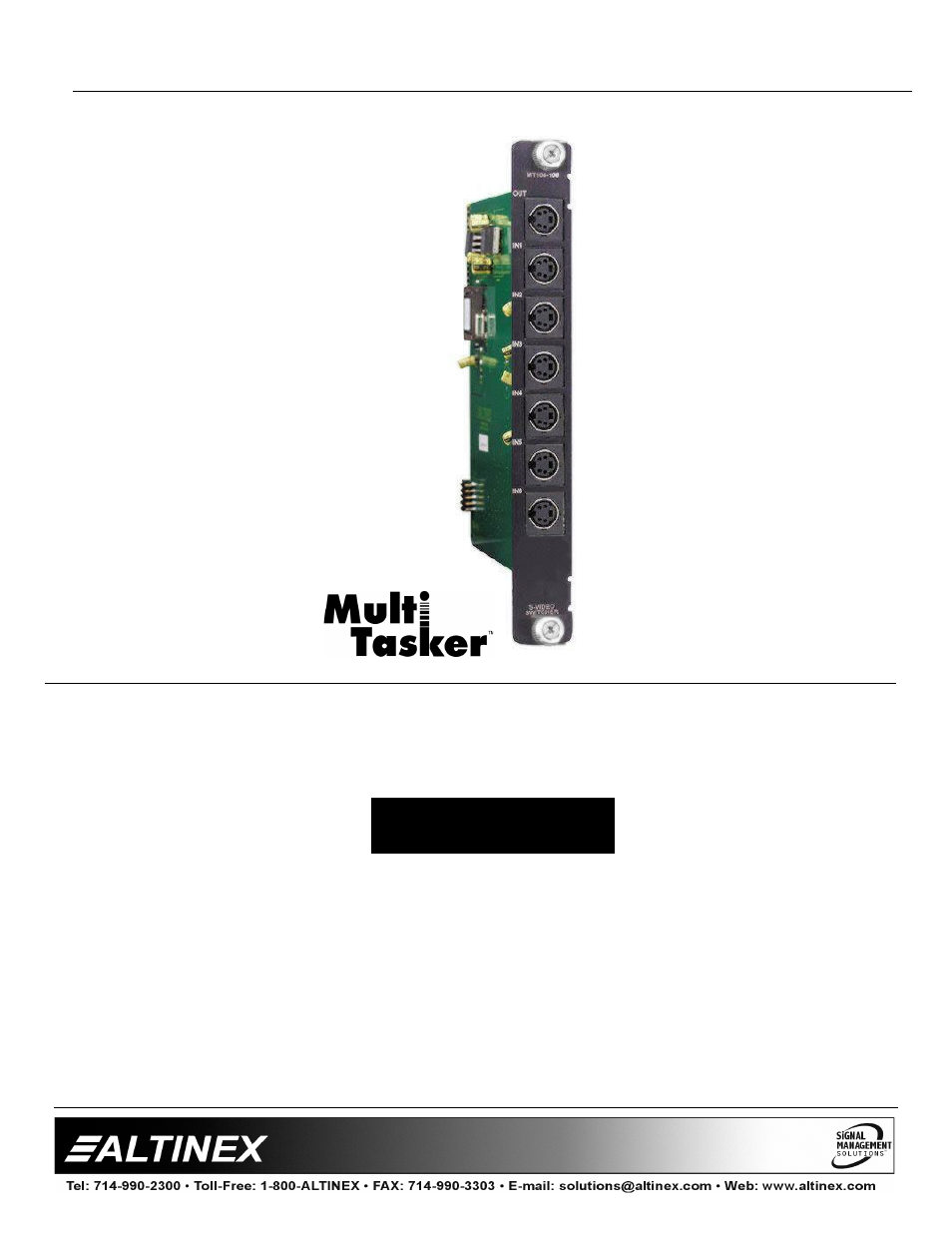 Altinex MULTI-TASKER MT104-108 User Manual | 12 pages