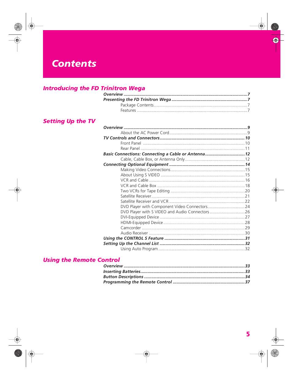 Sony KV-34HS420 User Manual | Page 6 / 73