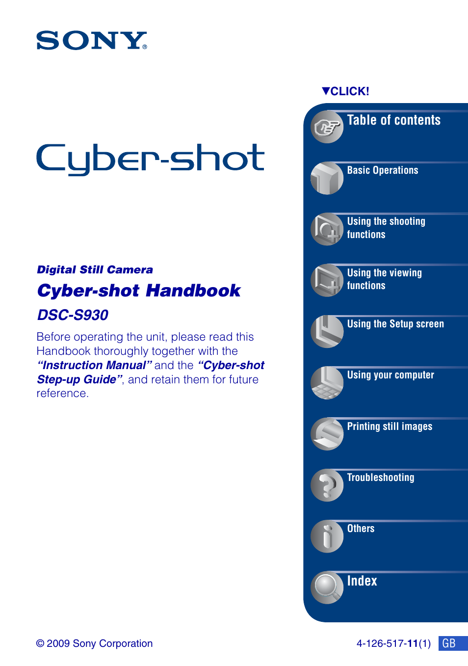 Sony DSC-S930 User Manual | 100 pages