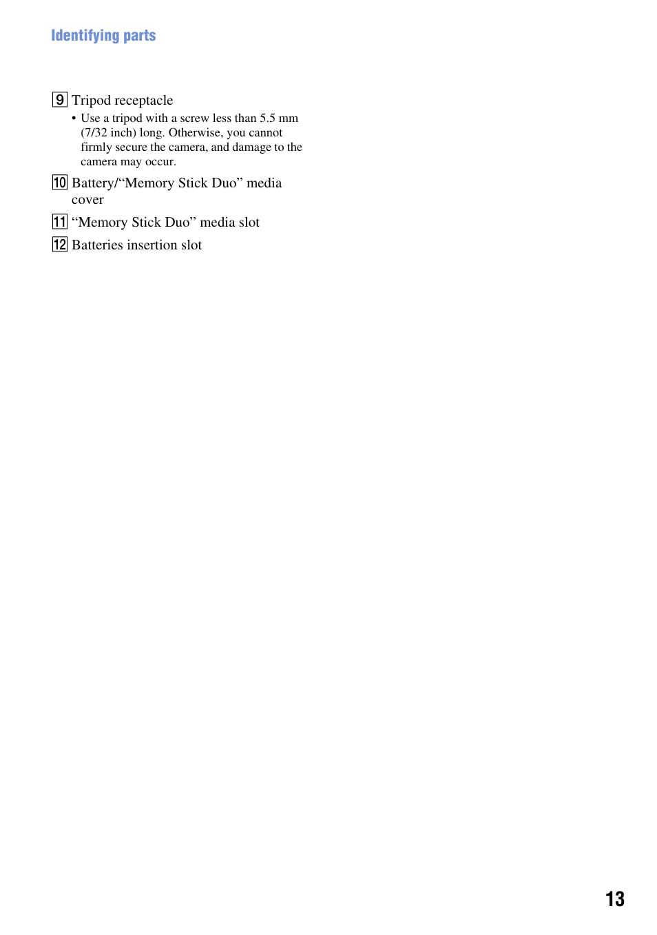 Sony DSC-S930 User Manual | Page 13 / 100