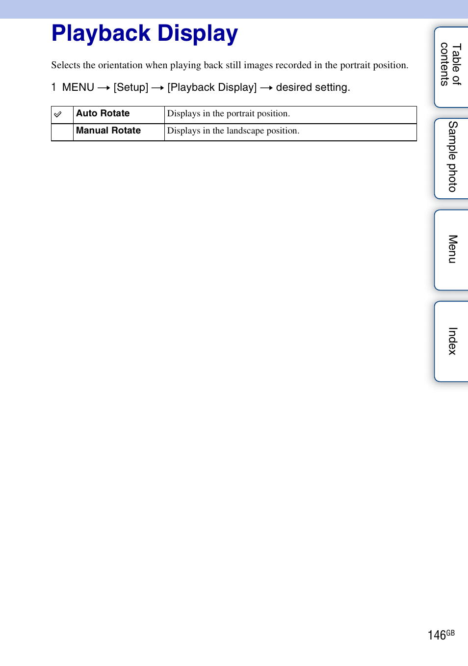 Playback display | Sony ILCE-3000 User Manual | Page 146 / 195