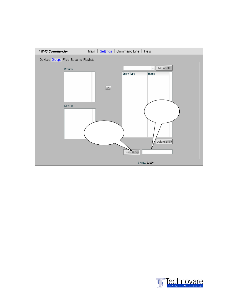 Using the software, Settings), Continued creating groups | Sony ICS-FW40 User Manual | Page 16 / 31