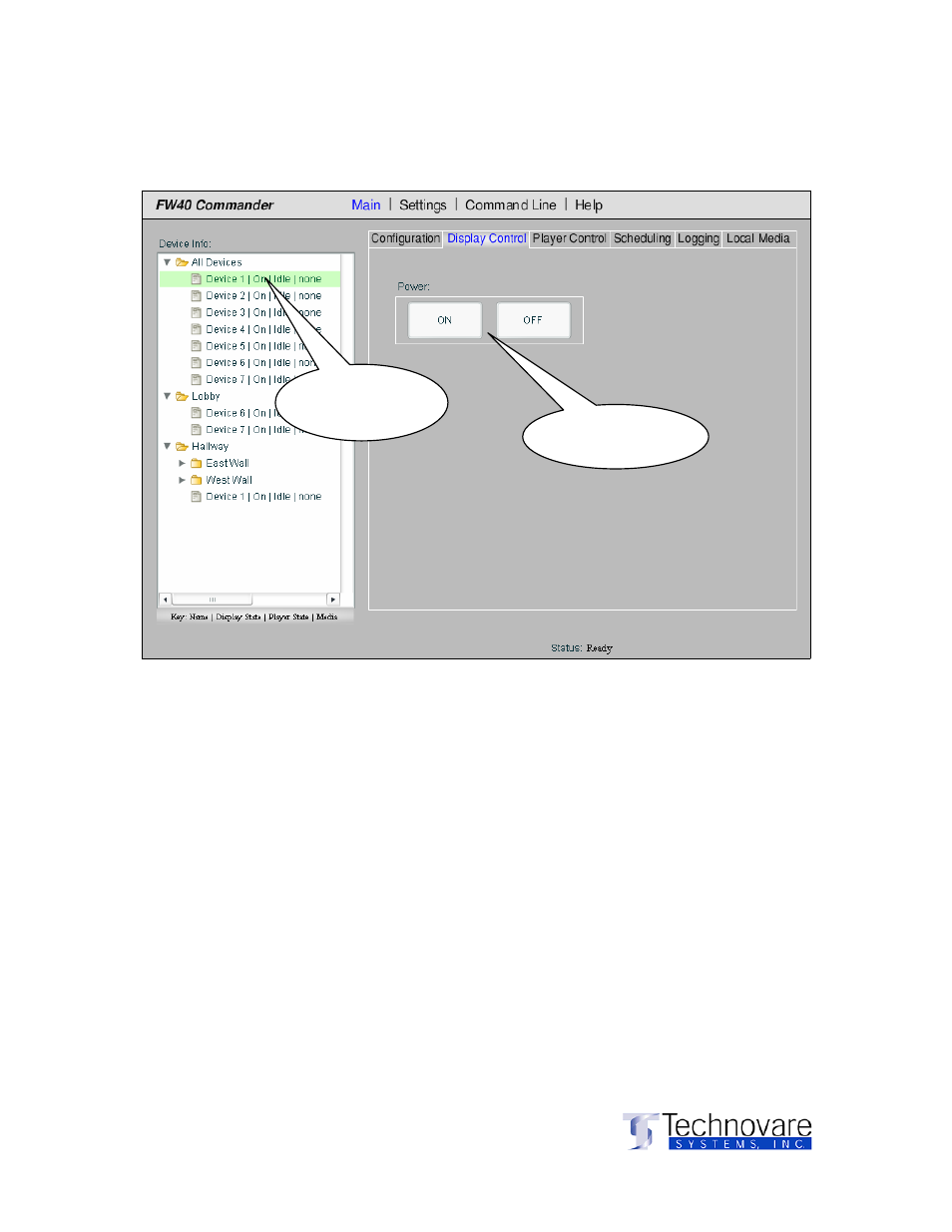 Using the software, Main), Continued turning displays “on” or “off | Sony ICS-FW40 User Manual | Page 25 / 31