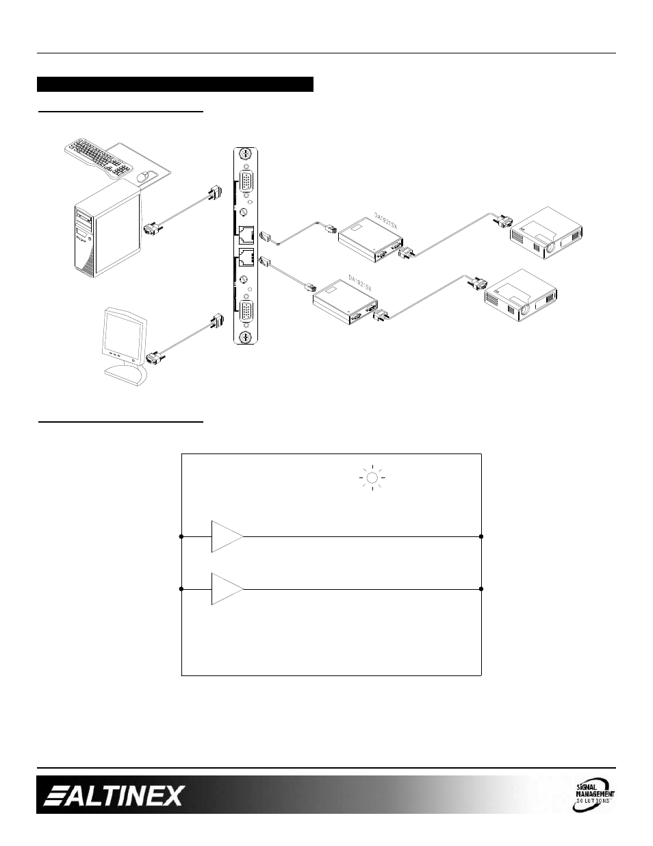 Multi-tasker, Application diagram 5, Diagram 1: typical setup diagram 2: internal view | Altinex VGA to CAT-5 Transmitter Card MT103-115 User Manual | Page 6 / 8