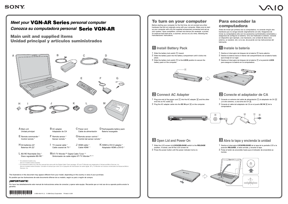 Sony VGN-AR770NB User Manual | 2 pages