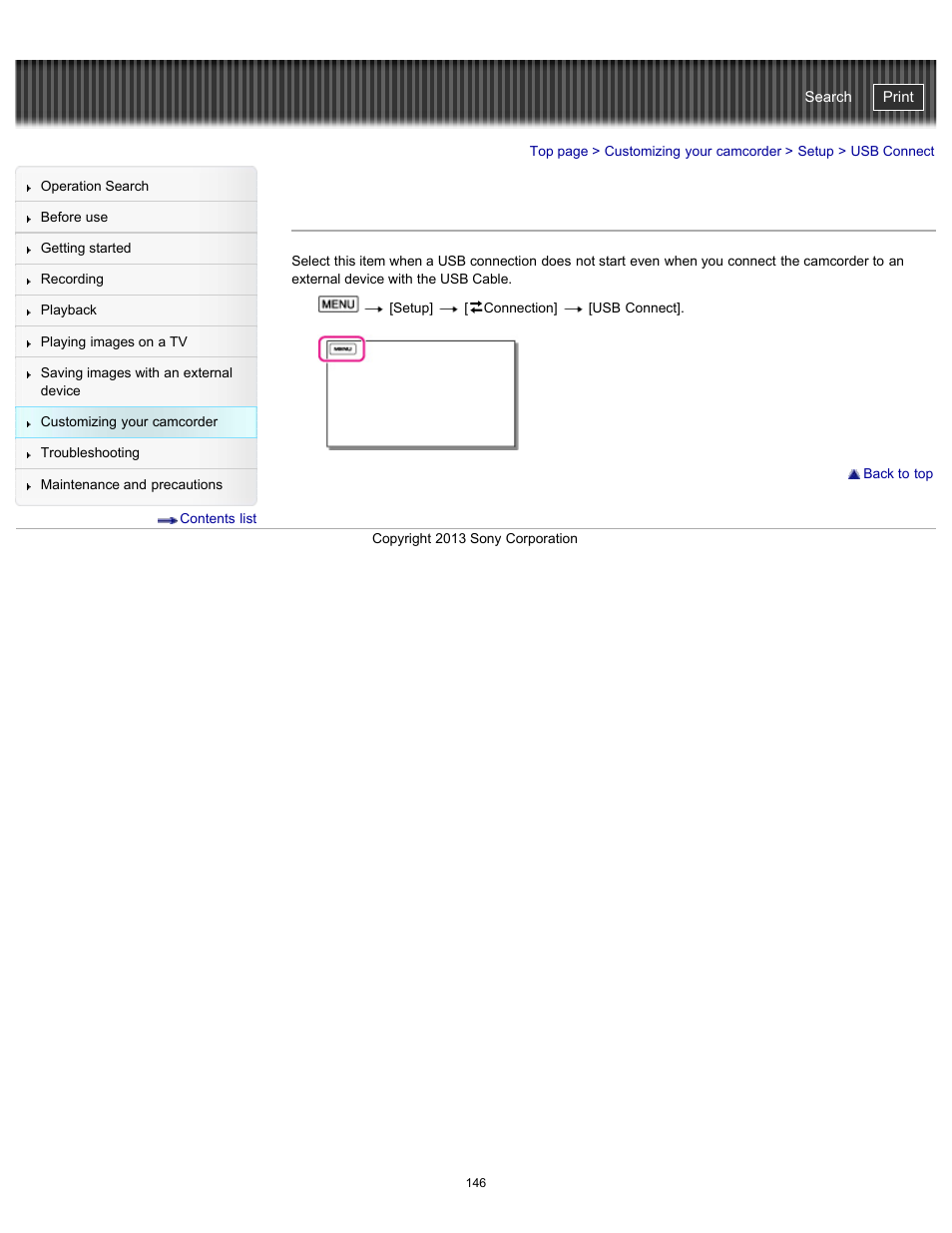 Usb connect, Handycam" user guide | Sony HDR-CX290 User Manual | Page 153 / 213