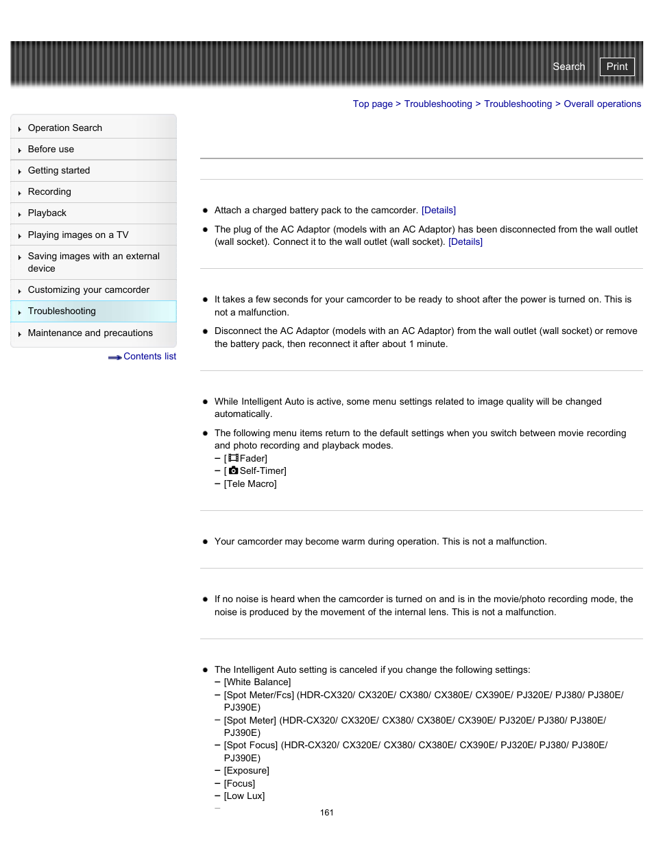 Overall operations, Handycam" user guide | Sony HDR-CX290 User Manual | Page 168 / 213