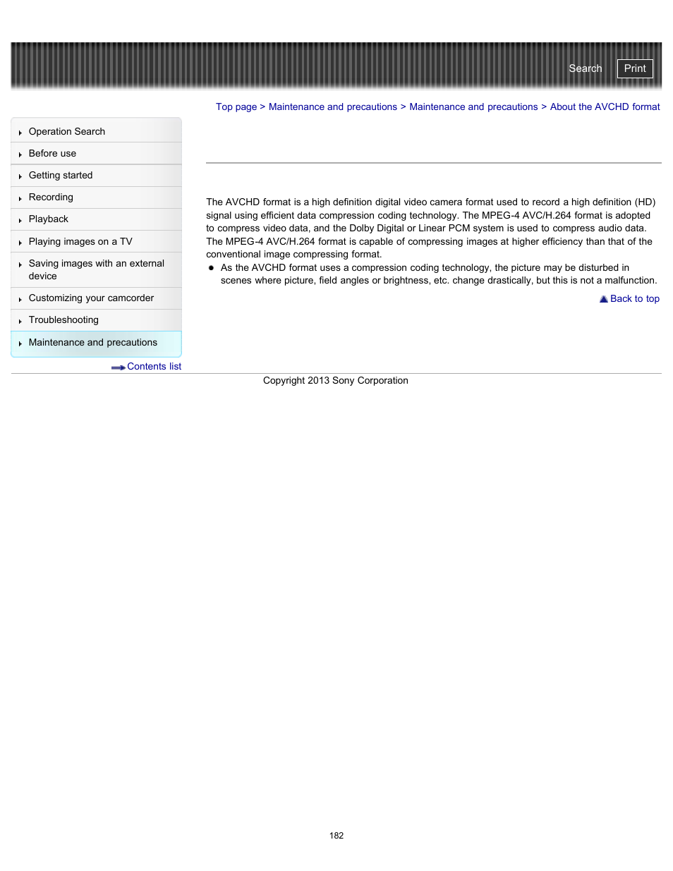 About the avchd format, Handycam" user guide | Sony HDR-CX290 User Manual | Page 189 / 213