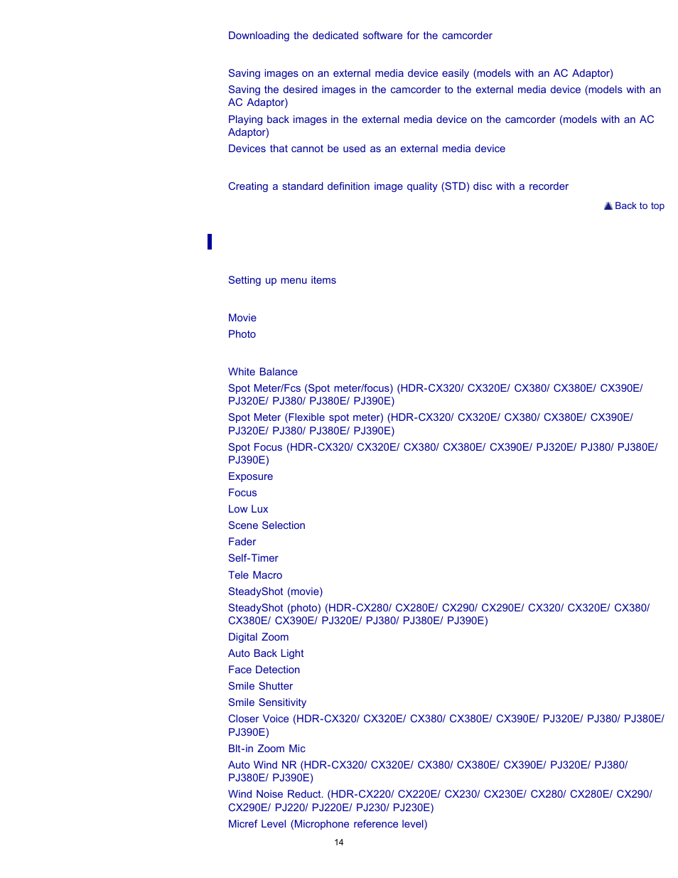 Sony HDR-CX290 User Manual | Page 21 / 213