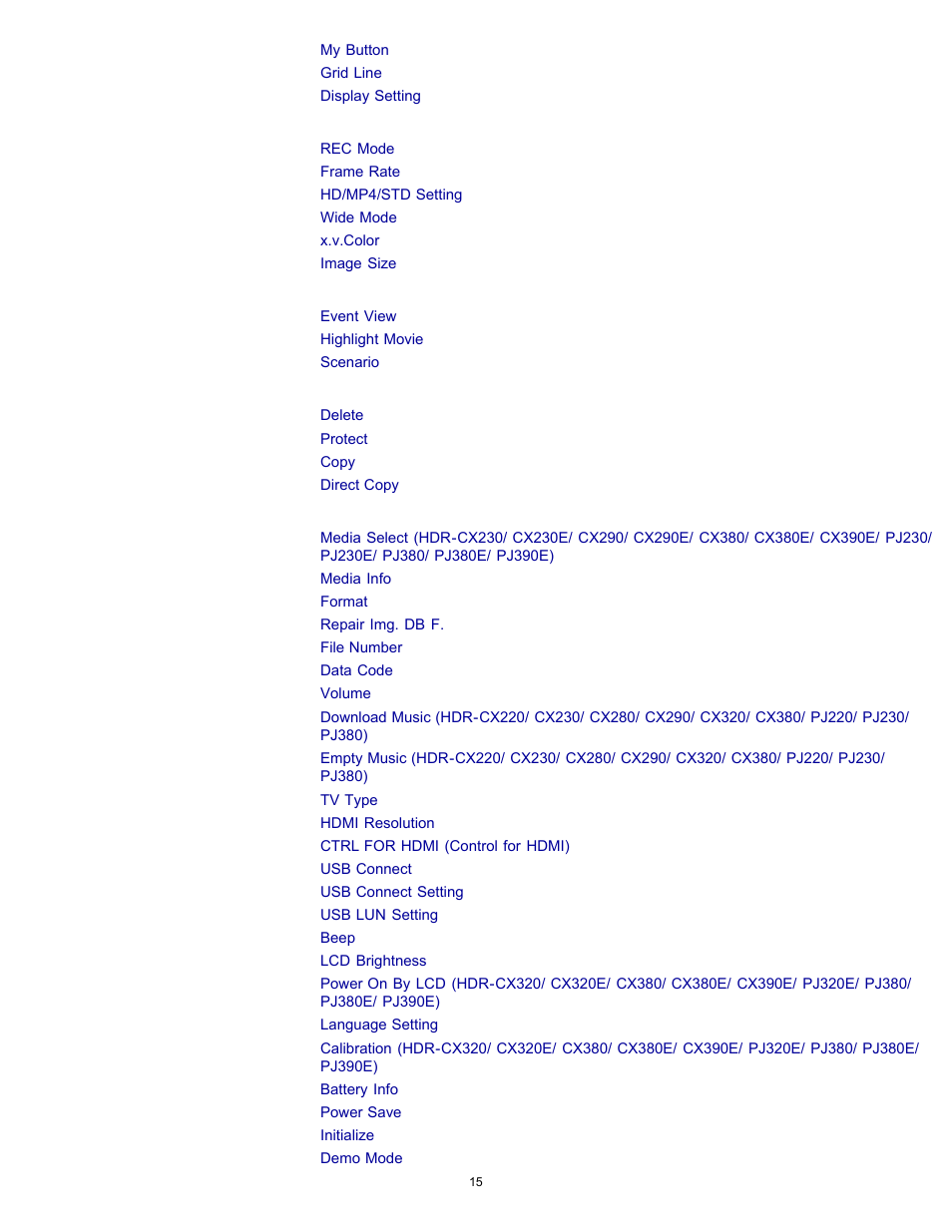 Sony HDR-CX290 User Manual | Page 22 / 213